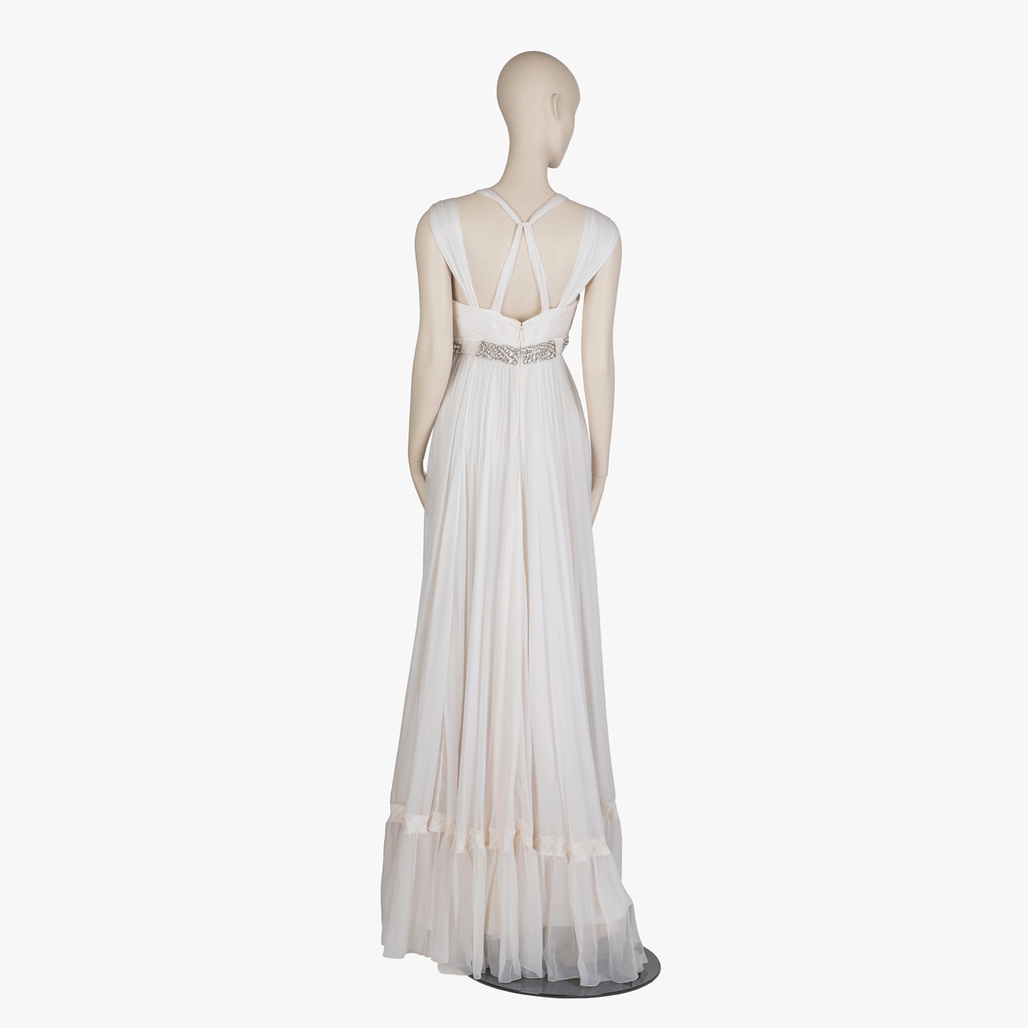 Roberto Cavalli Ivory Gown with Crystal Details 38 IT