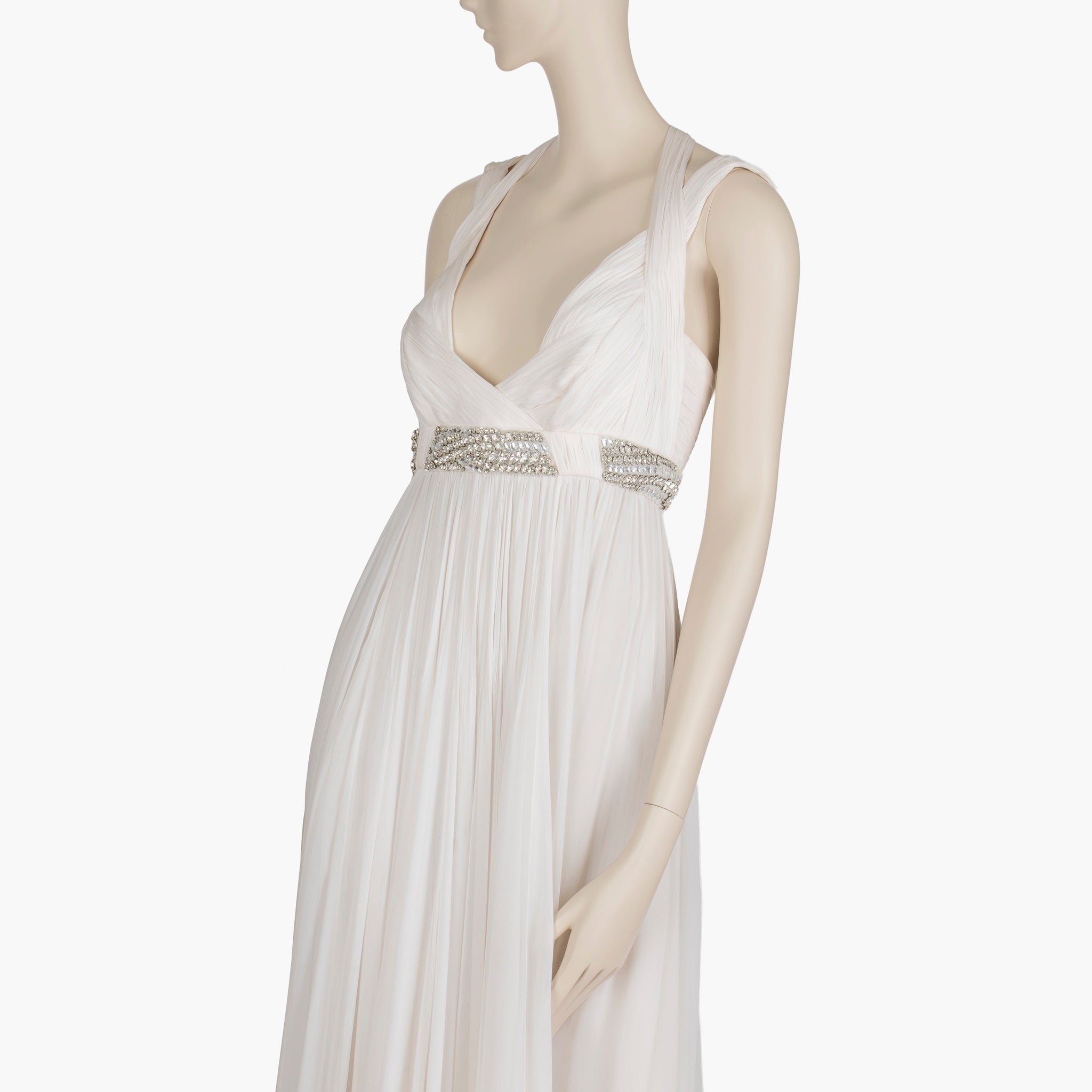 Roberto Cavalli Ivory Gown with Crystal Details 38 IT