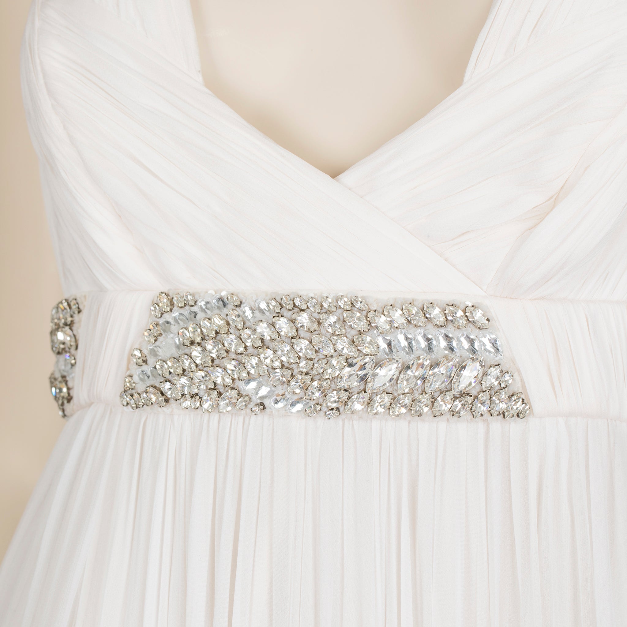 Roberto Cavalli Ivory Gown with Crystal Details 38 IT