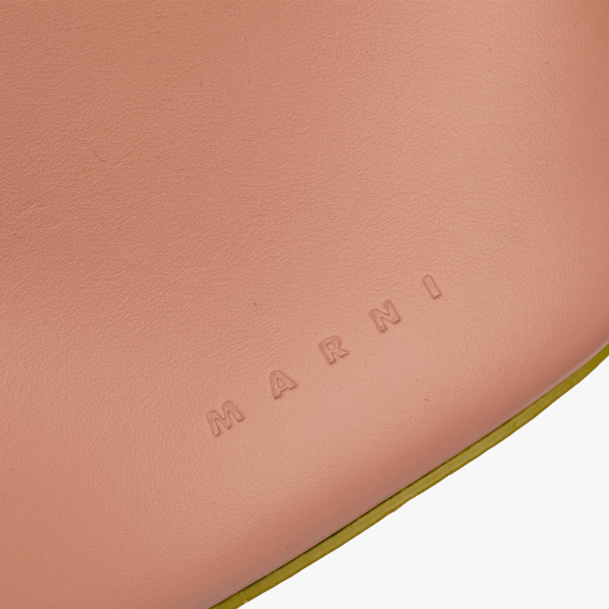 Marni Dusty Pink Pannier Bucket Bag with Acetate Top Handle and Detachable Pouch