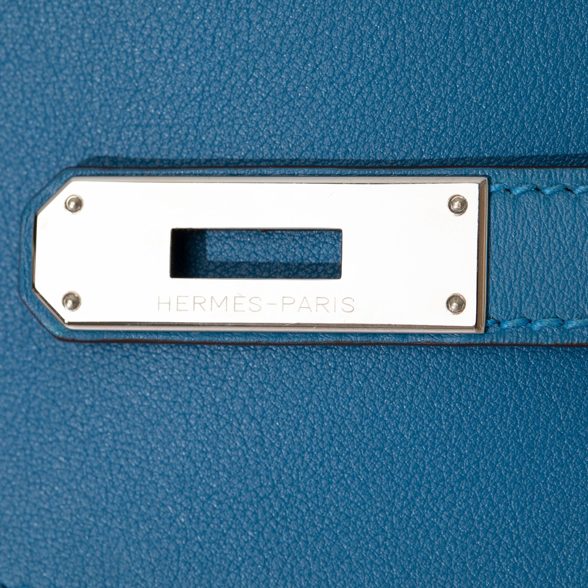 Hermes Kelly Lakis 35cm Blue Hydra Swift Leather Palladium Hardware