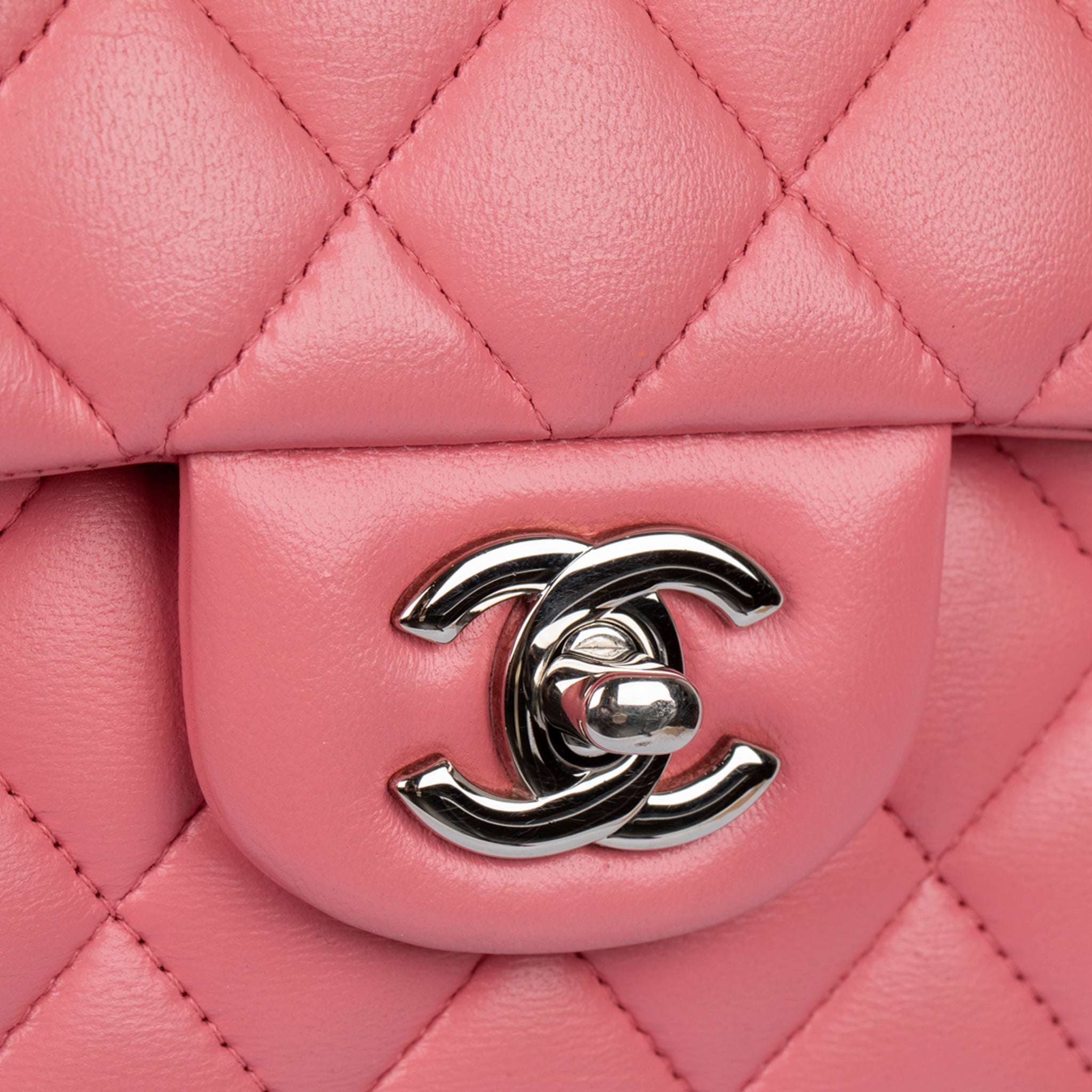 Chanel Medium Double Classic Flap Bag Pink Lambskin Leather Gold Tone Hardware