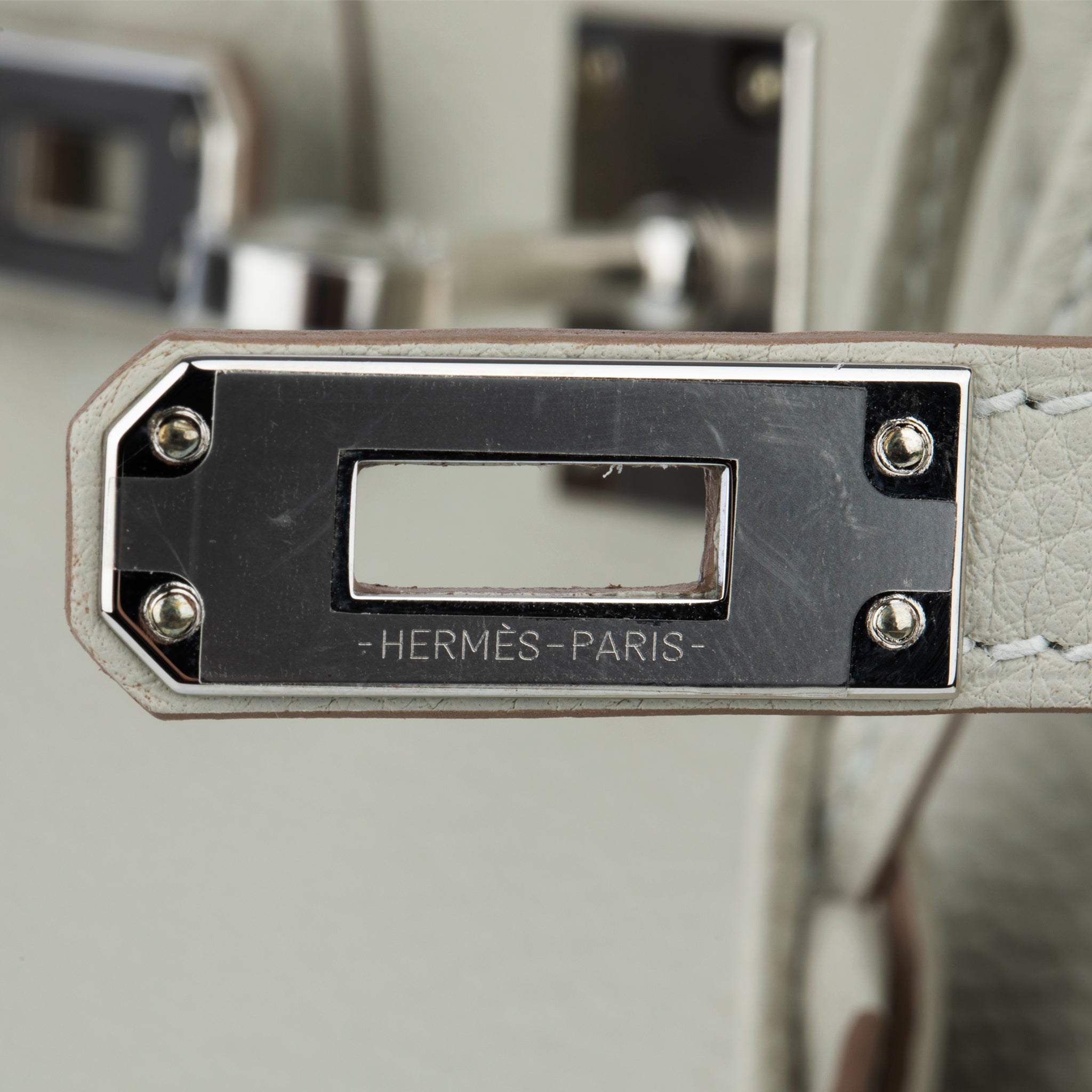 Hermes Birkin 25cm Verso Gris Pearl & Nata Togo Leather Palladium Hardware