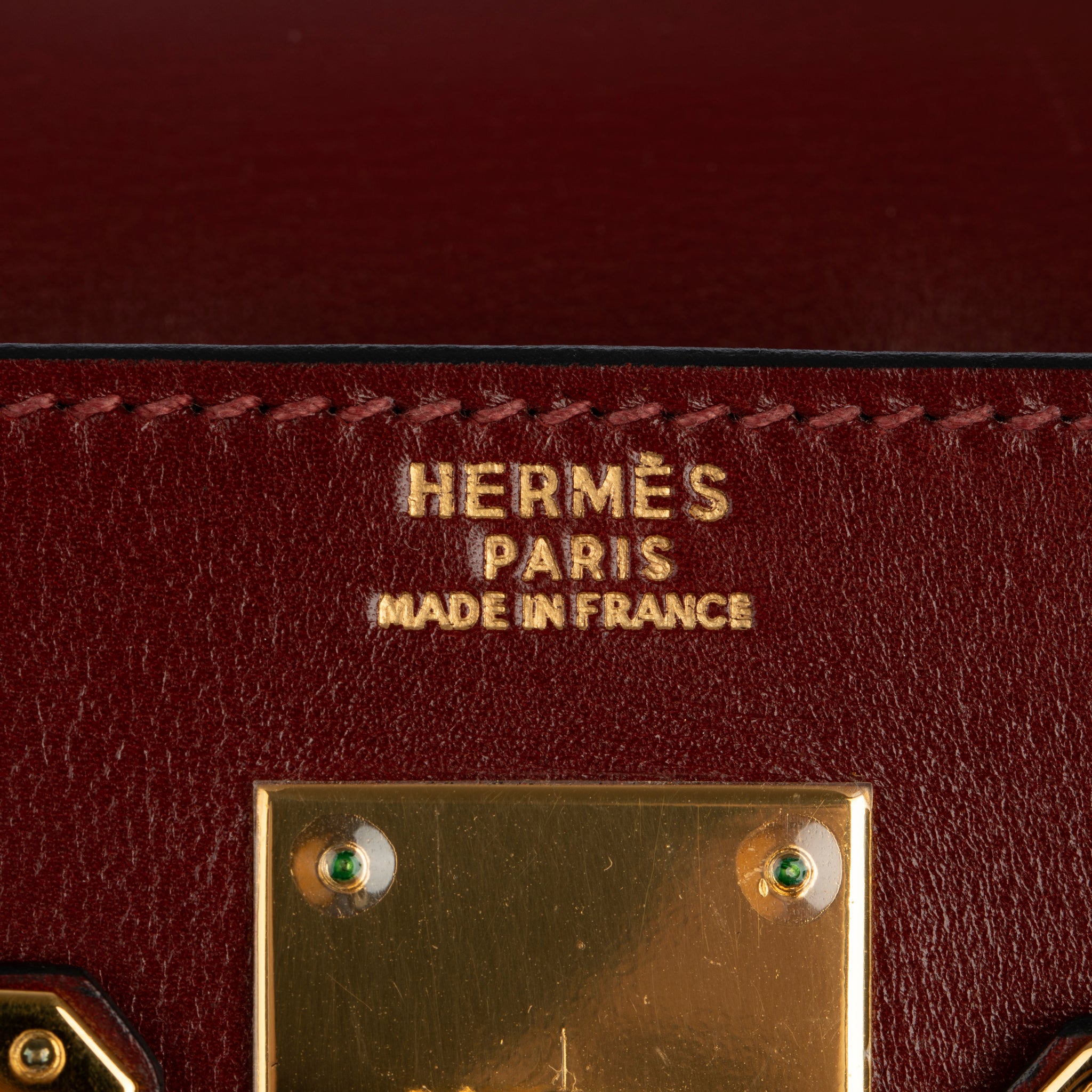 Hermes Vintage Kelly 32cm Rouge H Box Leather Gold Hardware