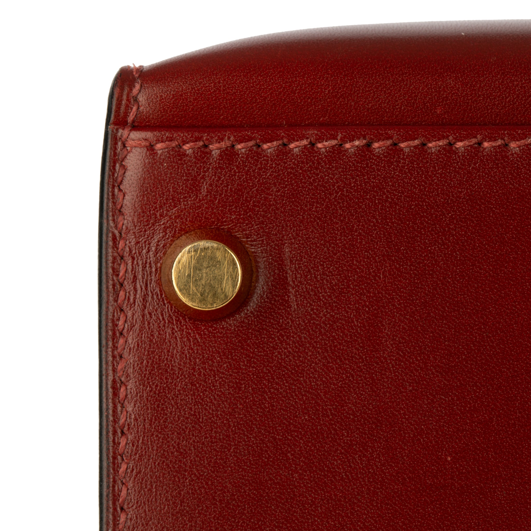 Hermes Vintage Kelly 32cm Rouge H Box Leather Gold Hardware