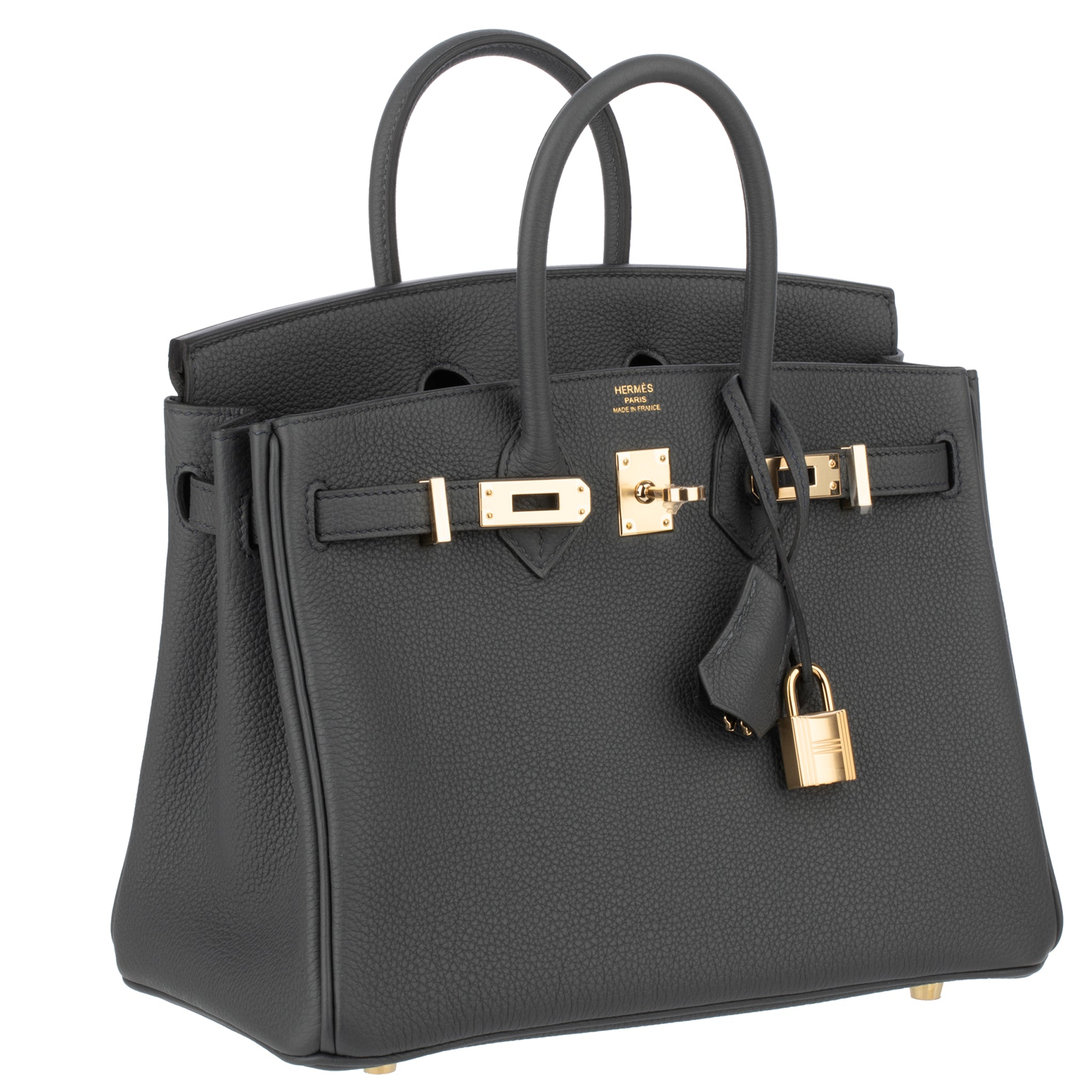 Hermes Birkin 25cm Gris Misty Togo Leather Permabrass Hardware