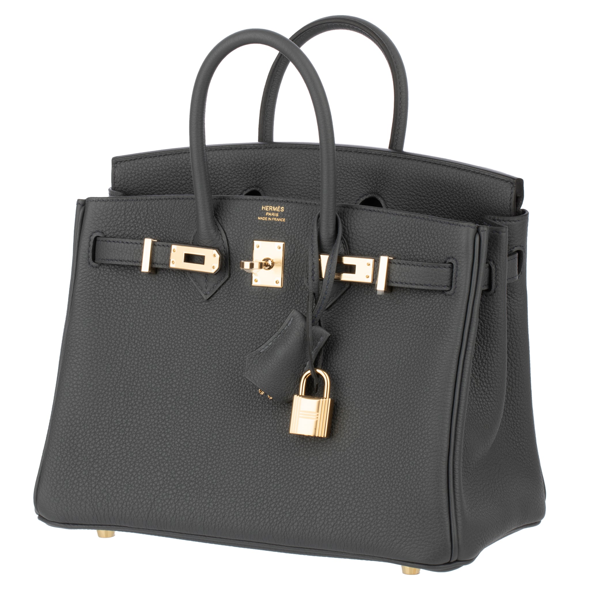 Hermes Birkin 25cm Gris Misty Togo Leather Permabrass Hardware