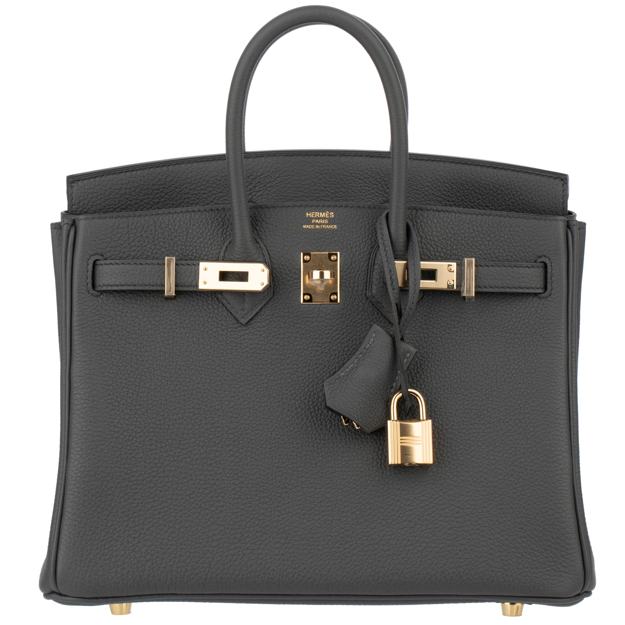 Hermes Birkin 25cm Gris Misty Togo Leather Permabrass Hardware