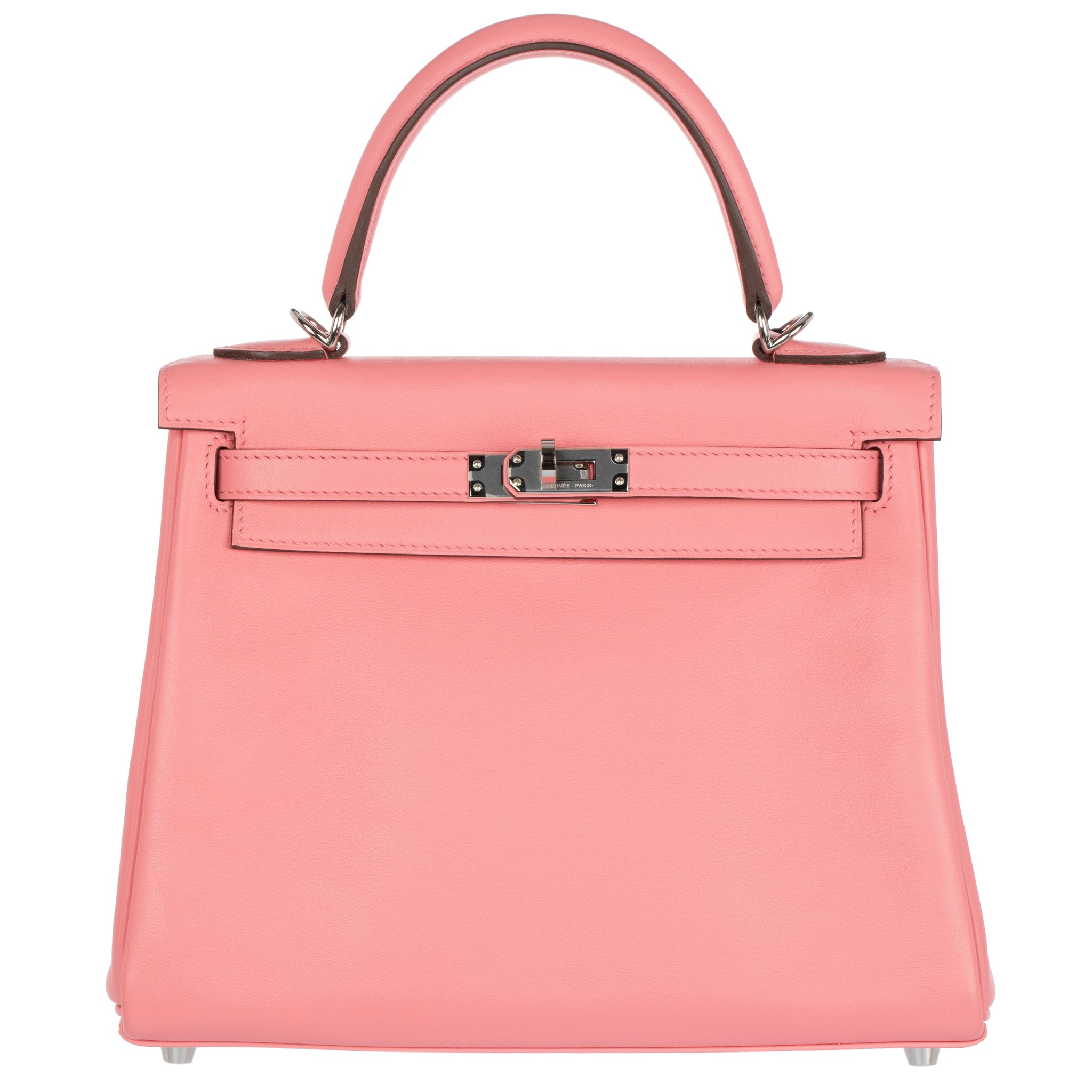 Hermes Kelly 25cm Retourne Rose Ete Swift Leather Palladium Hardware