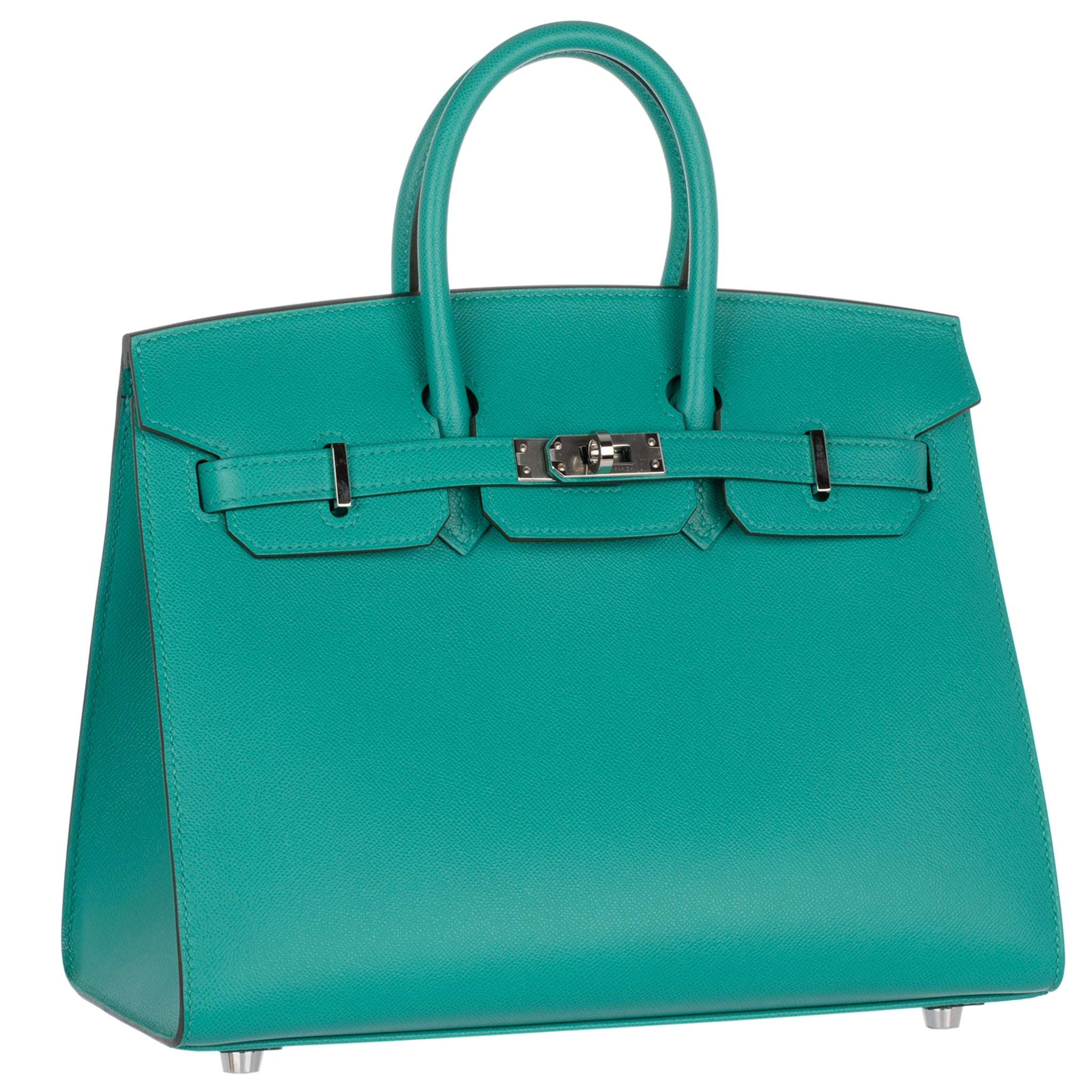 Hermes Birkin 25cm Sellier Vert Verone Veau Madame Leather Palladium Hardware