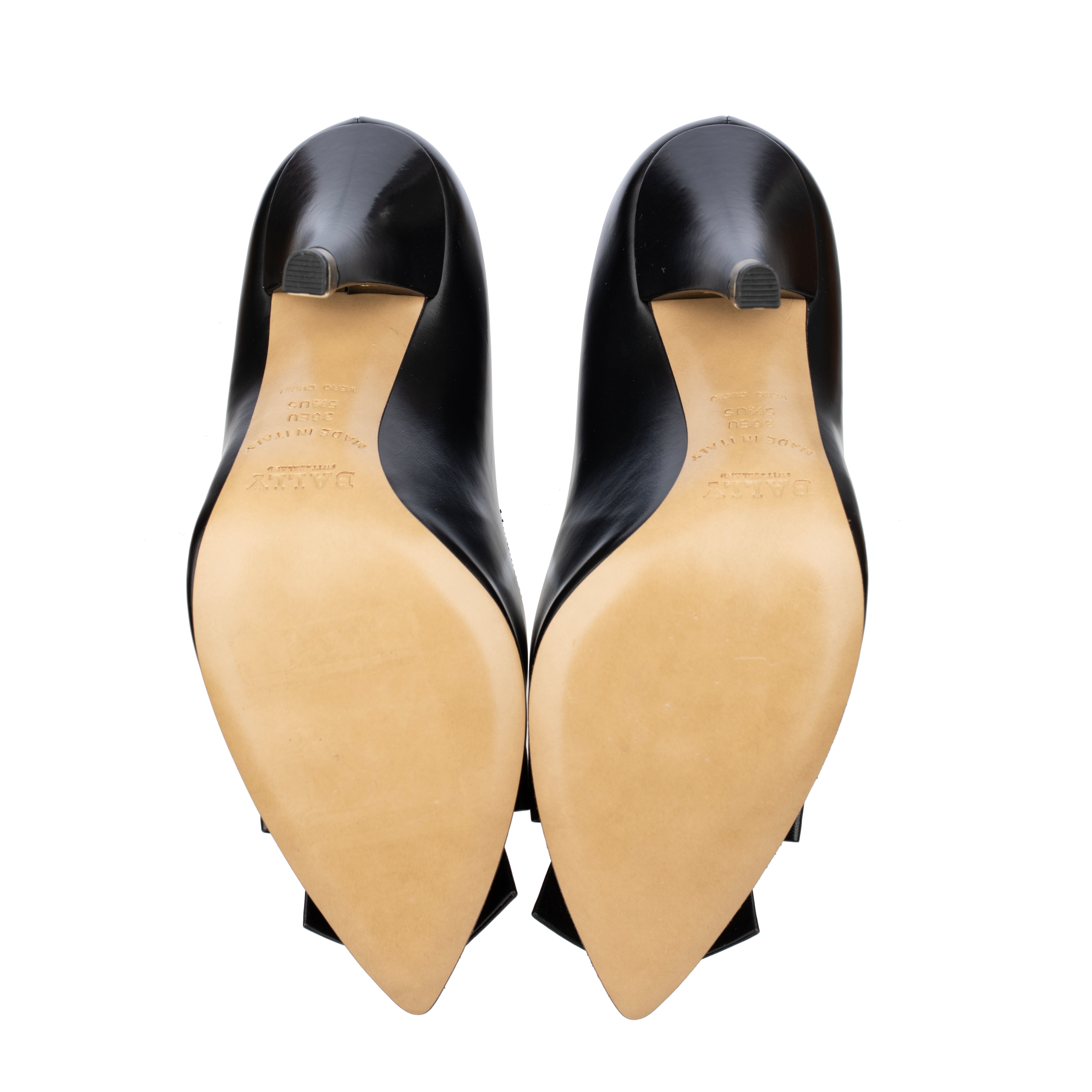 Bally Womens Black Leather Bow Heels - Size | 36 FR
