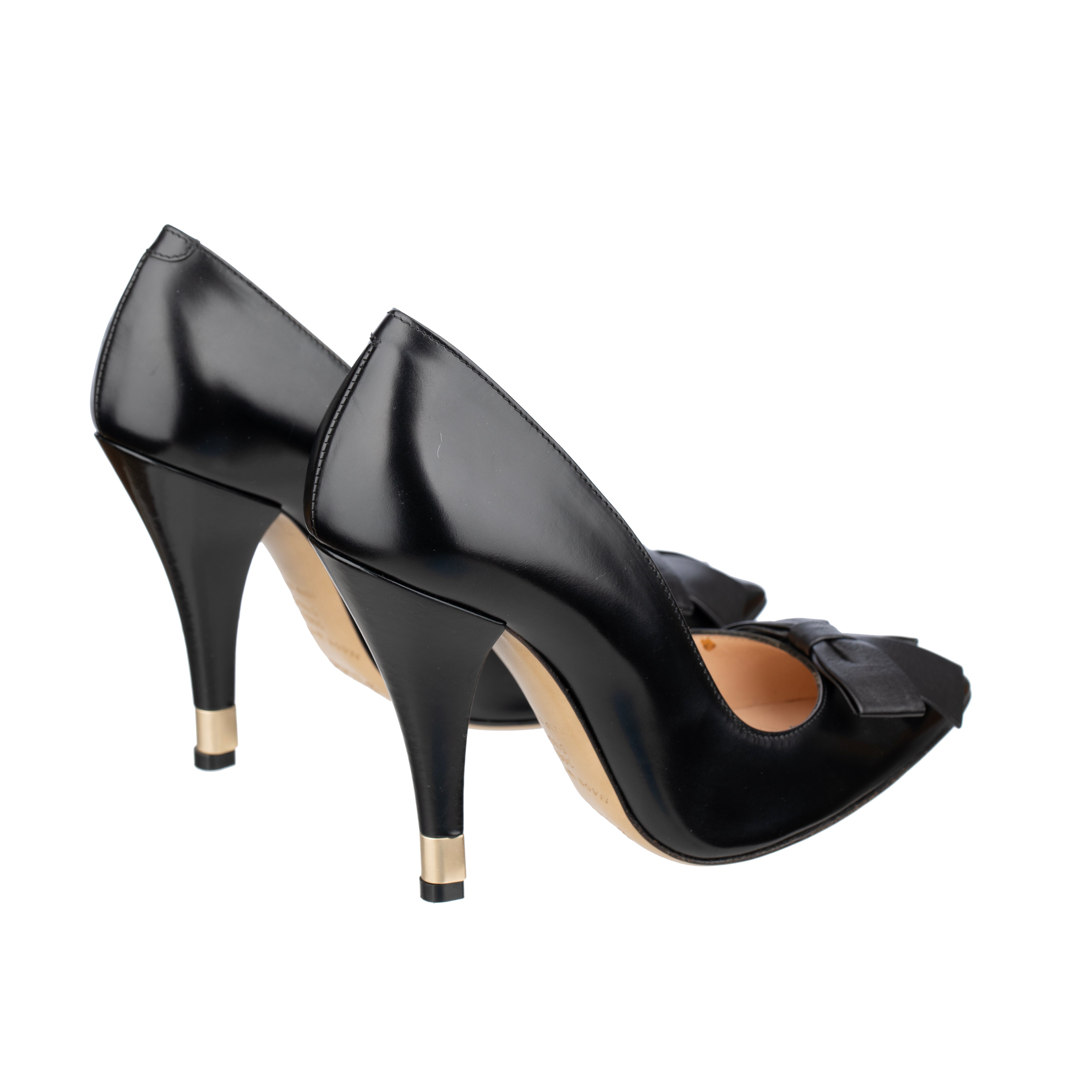Bally Womens Black Leather Bow Heels - Size | 36 FR