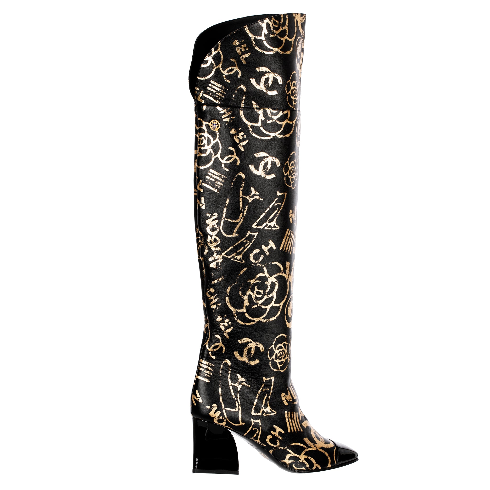 Chanel Egyptian Thigh High Boots 39 Fr