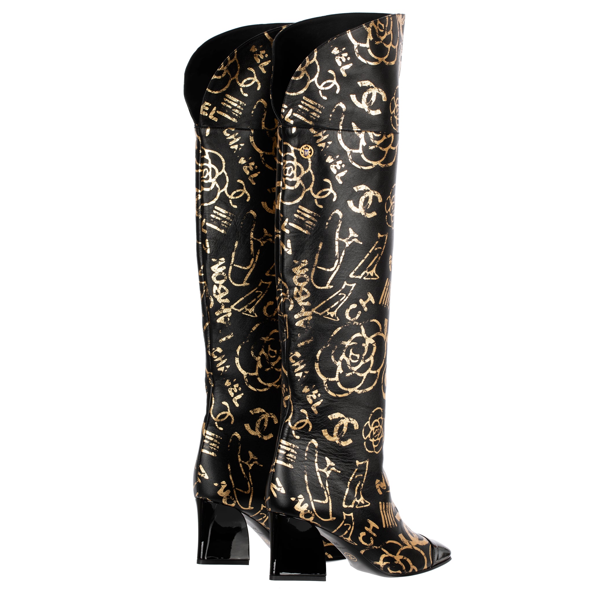 Chanel Egyptian Thigh High Boots 39 Fr