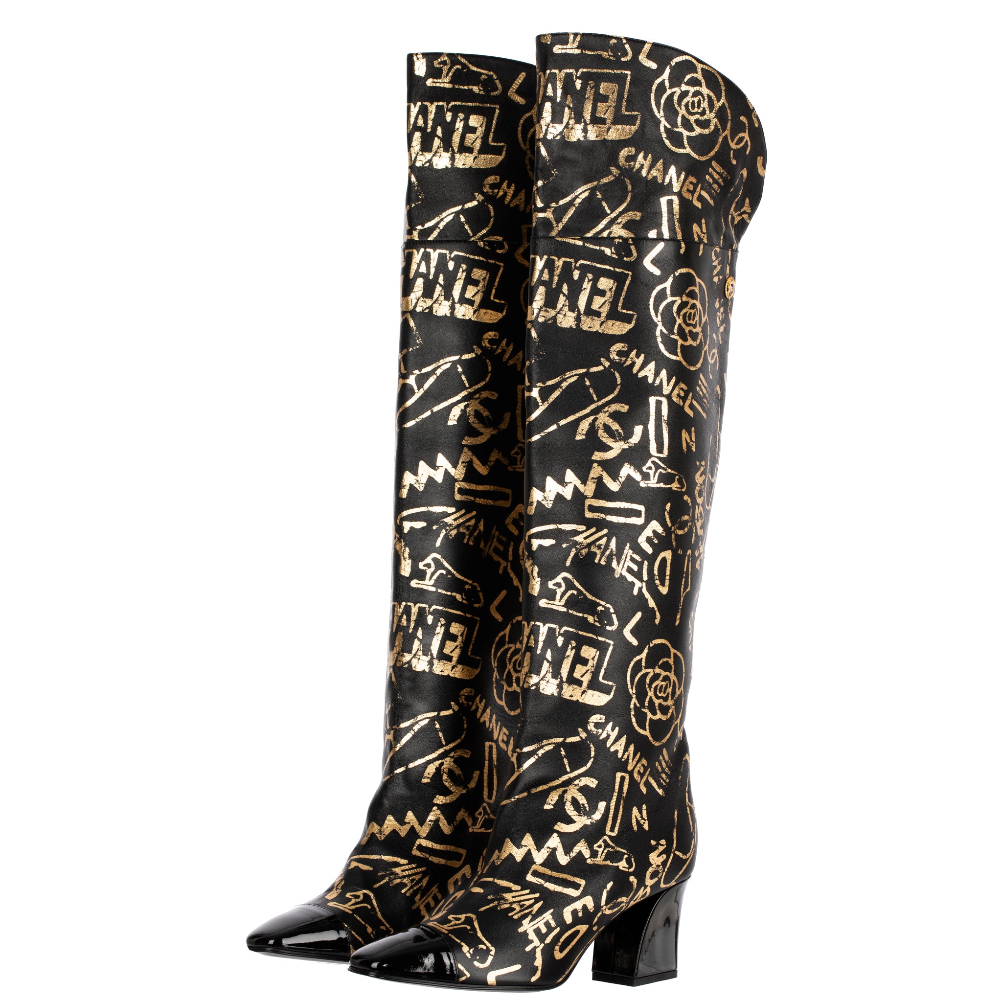 Chanel Egyptian Thigh High Boots 39 Fr