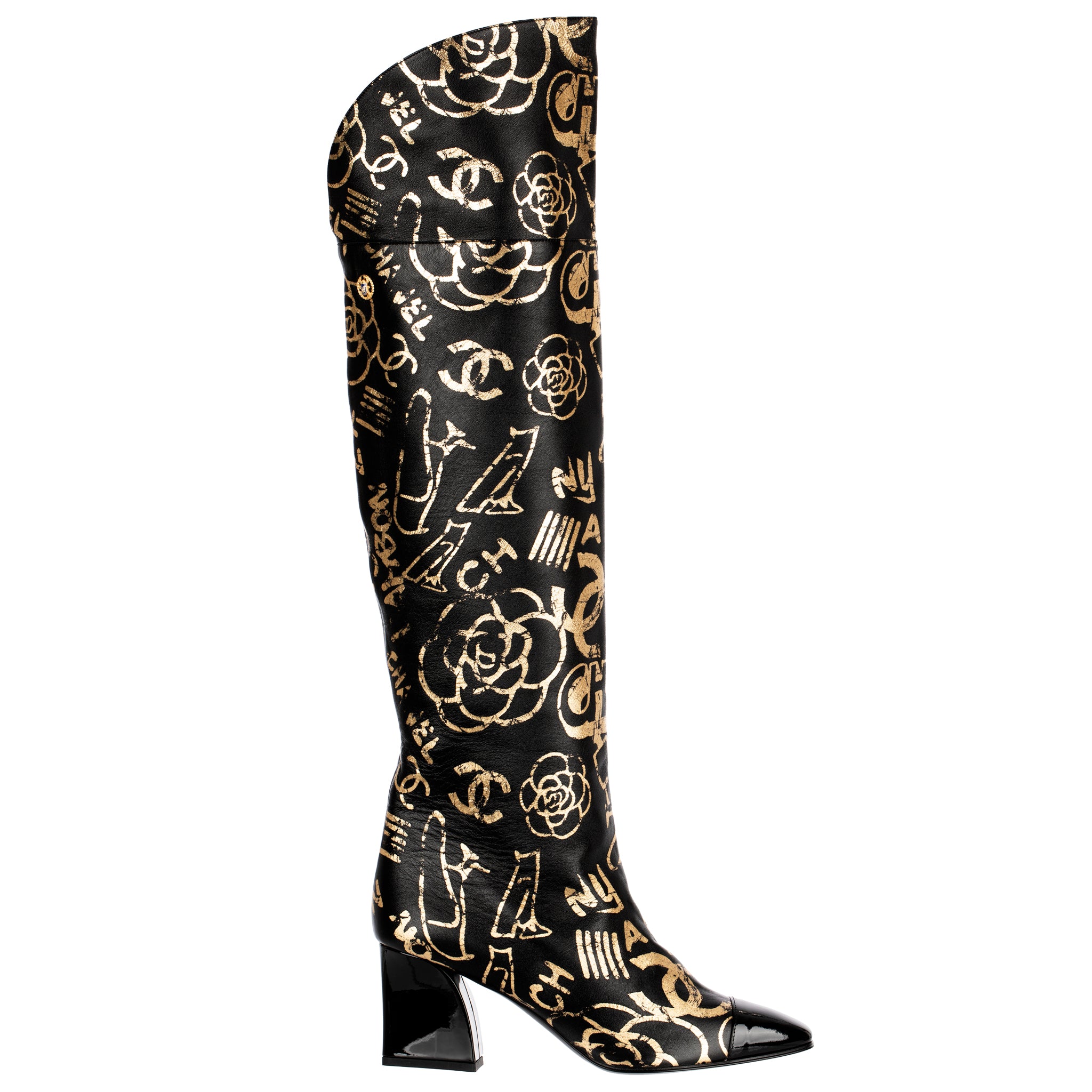 Chanel Egyptian Thigh High Boots 39 Fr
