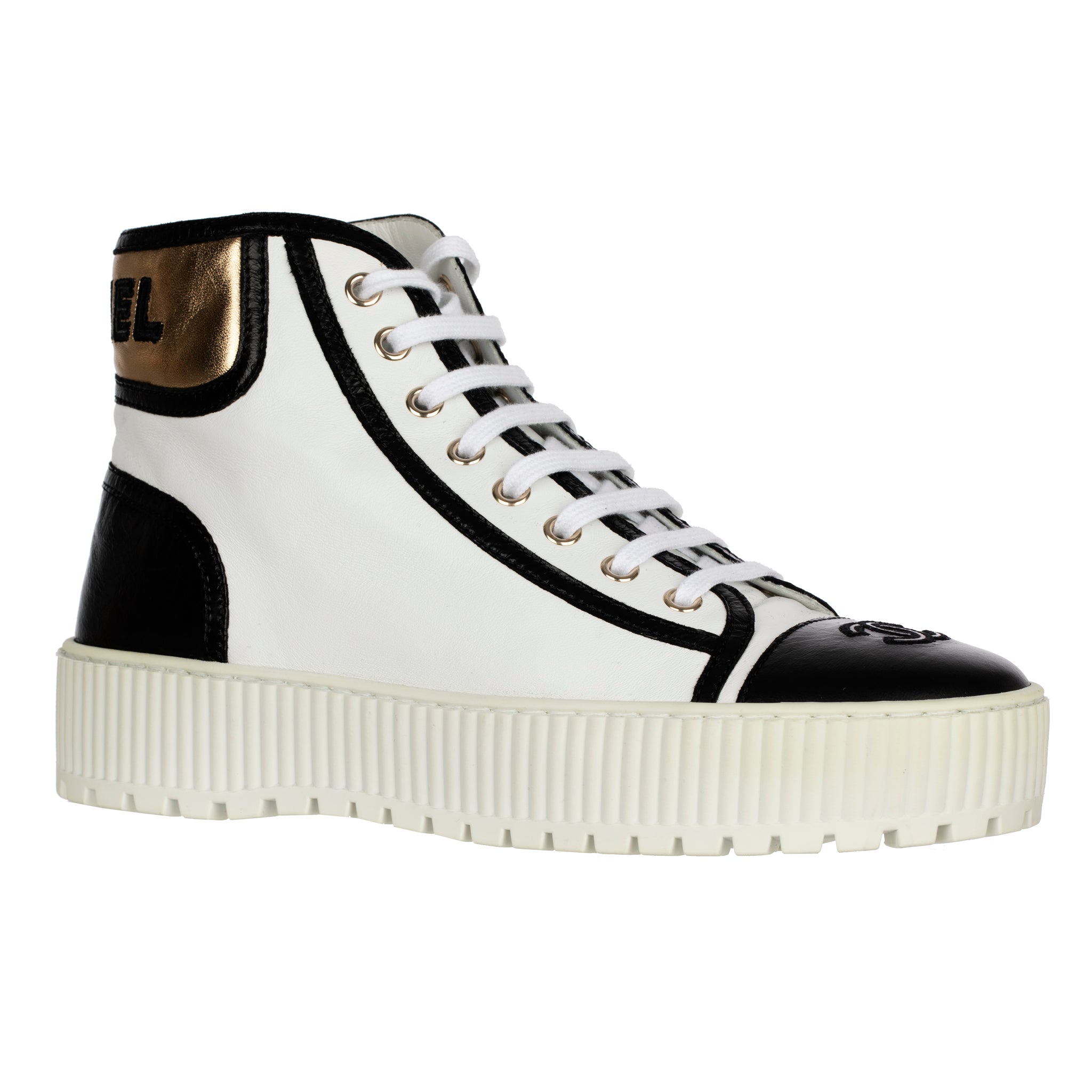 Chanel High Tops Black & White 37.5 FR