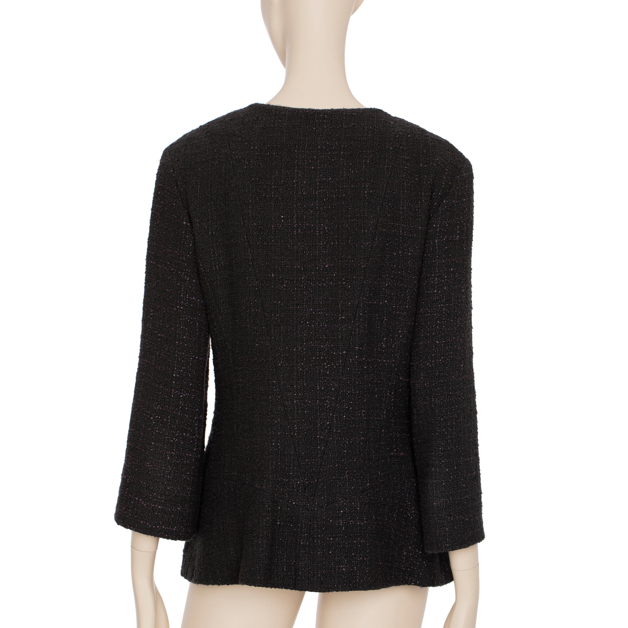Chanel Tweed Multi-button Crew Neck Jacket 40 FR