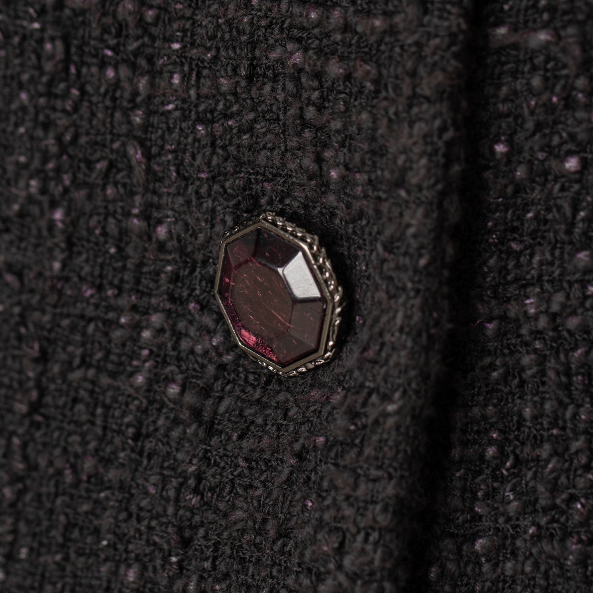 Chanel Tweed Multi-button Crew Neck Jacket 40 FR