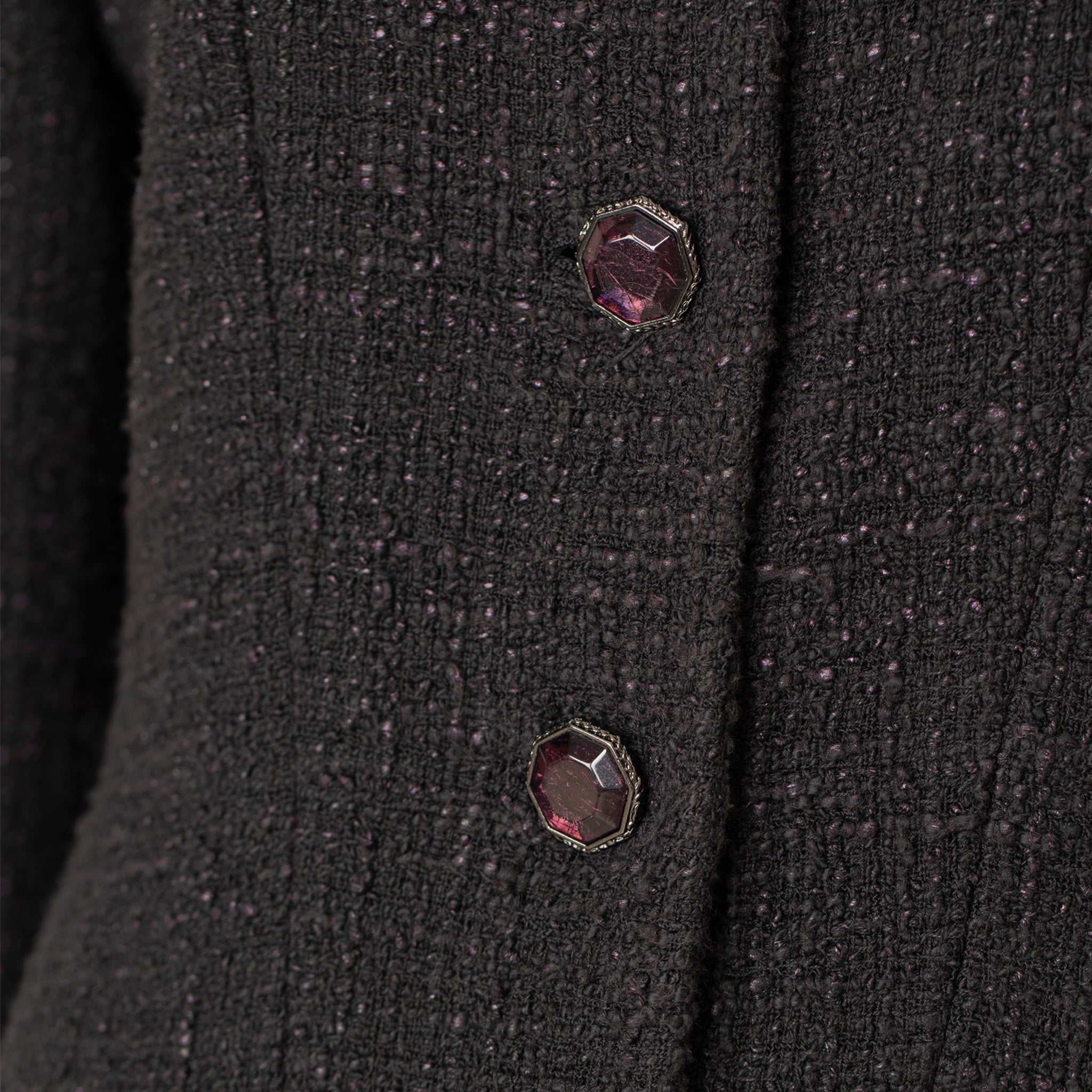 Chanel Tweed Multi-button Crew Neck Jacket 40 FR