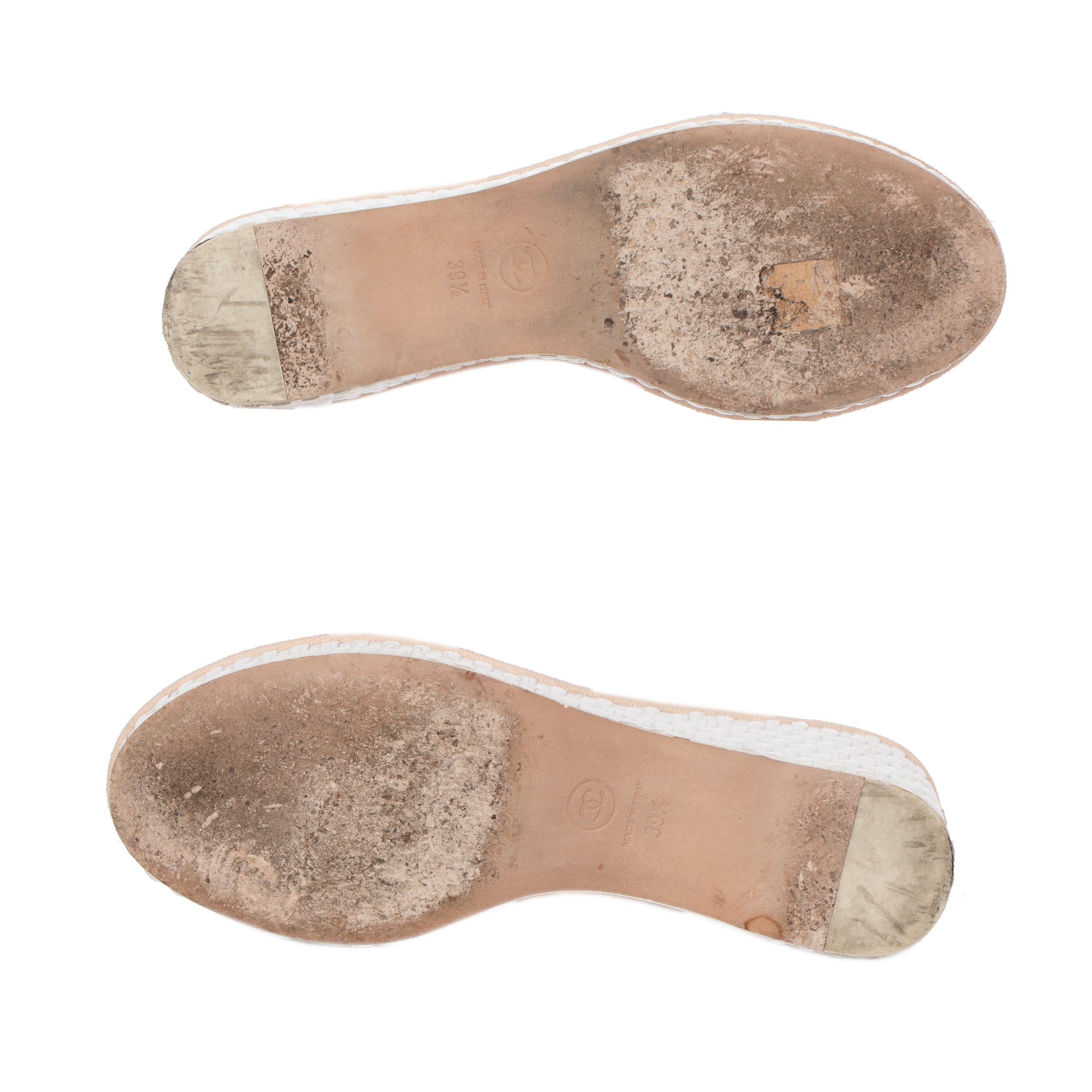 Chanel Wedge Sandals In Pink Tweed 39.5 FR