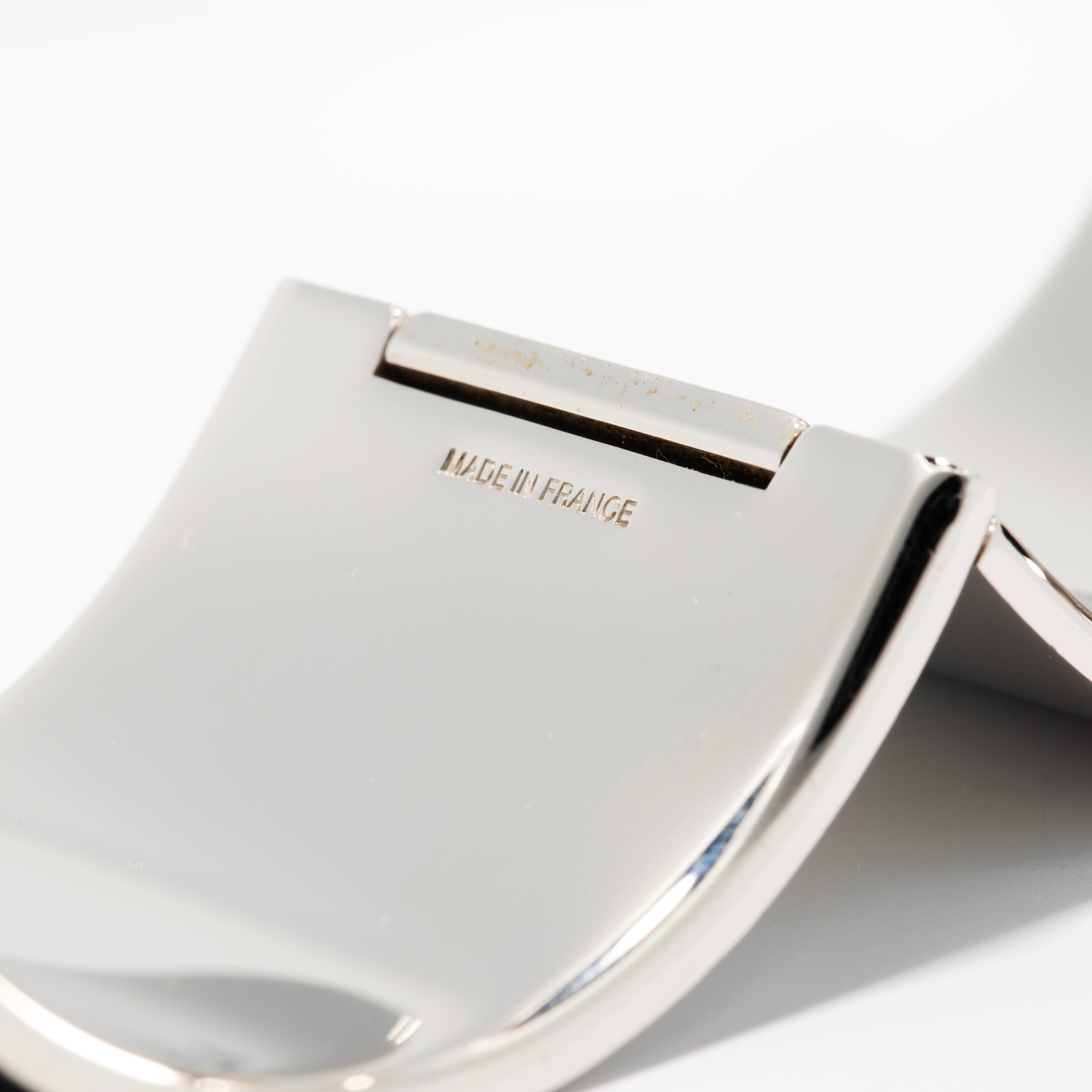 Hermès Clic H Wide Enamel Bracelet in Black & Palladium