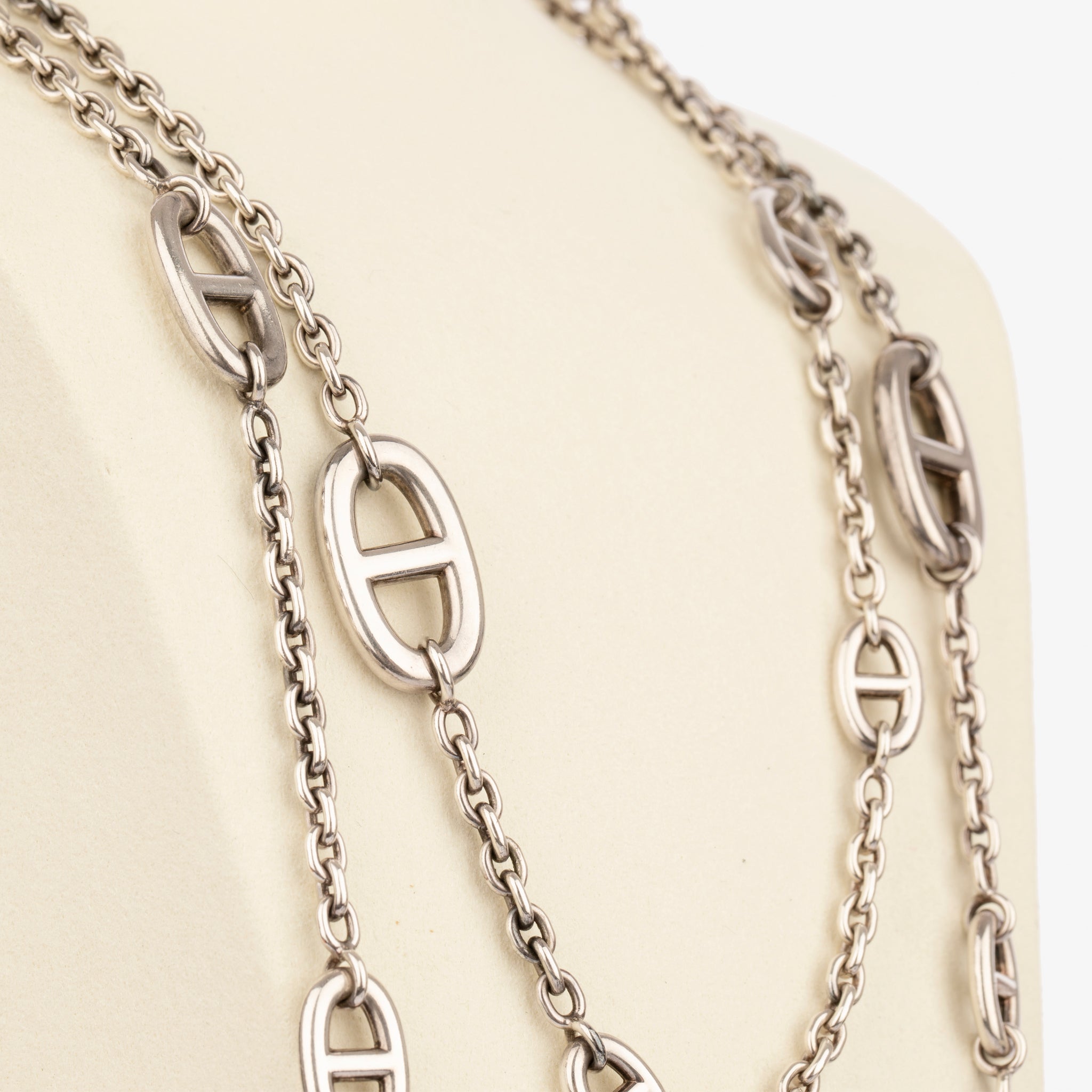 Hermès Sterling Silver Farandole Necklace 120cm