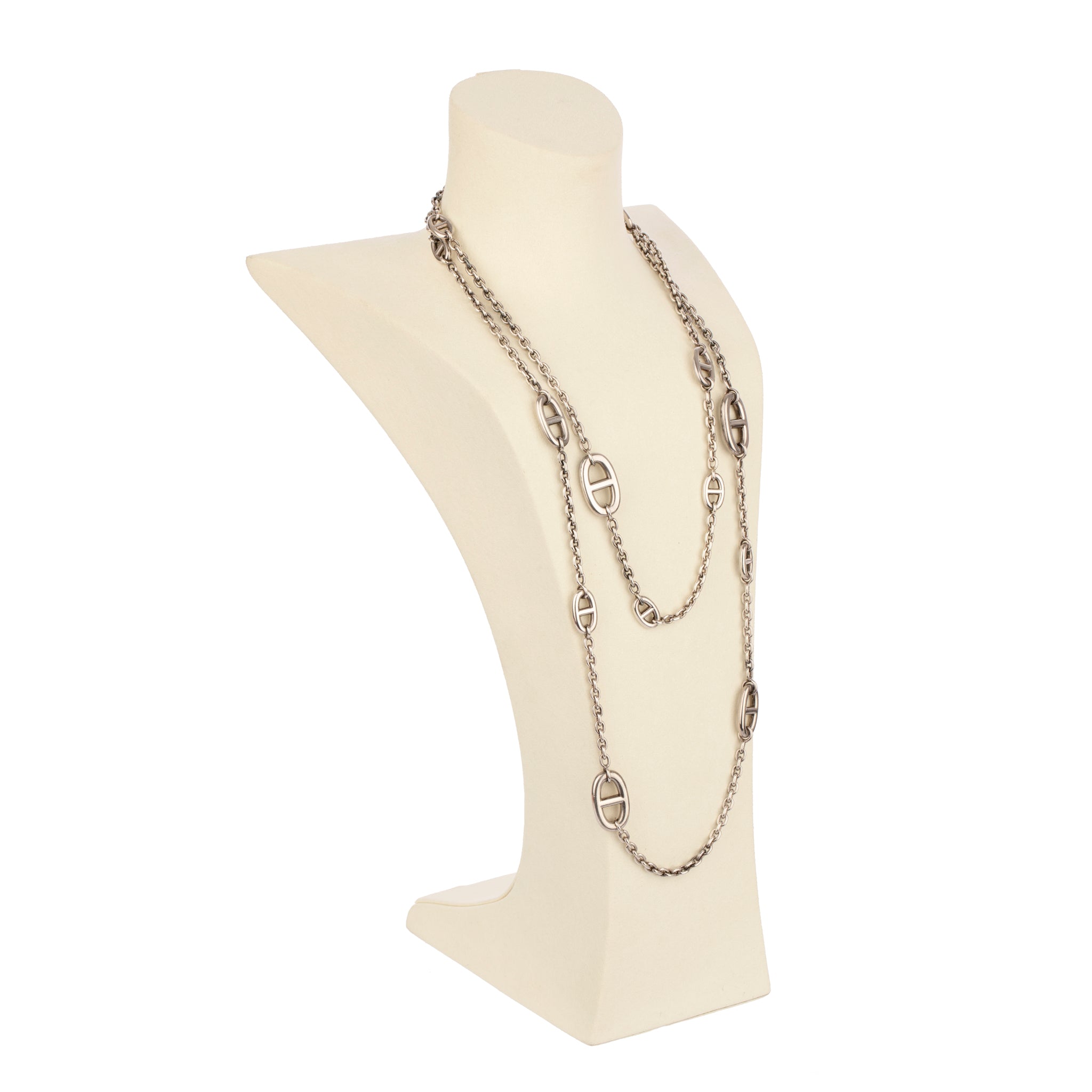 Hermès Sterling Silver Farandole Necklace 120cm