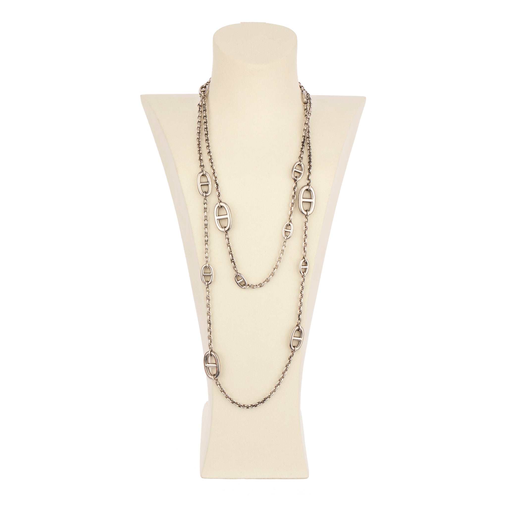 Hermès Sterling Silver Farandole Necklace 120cm