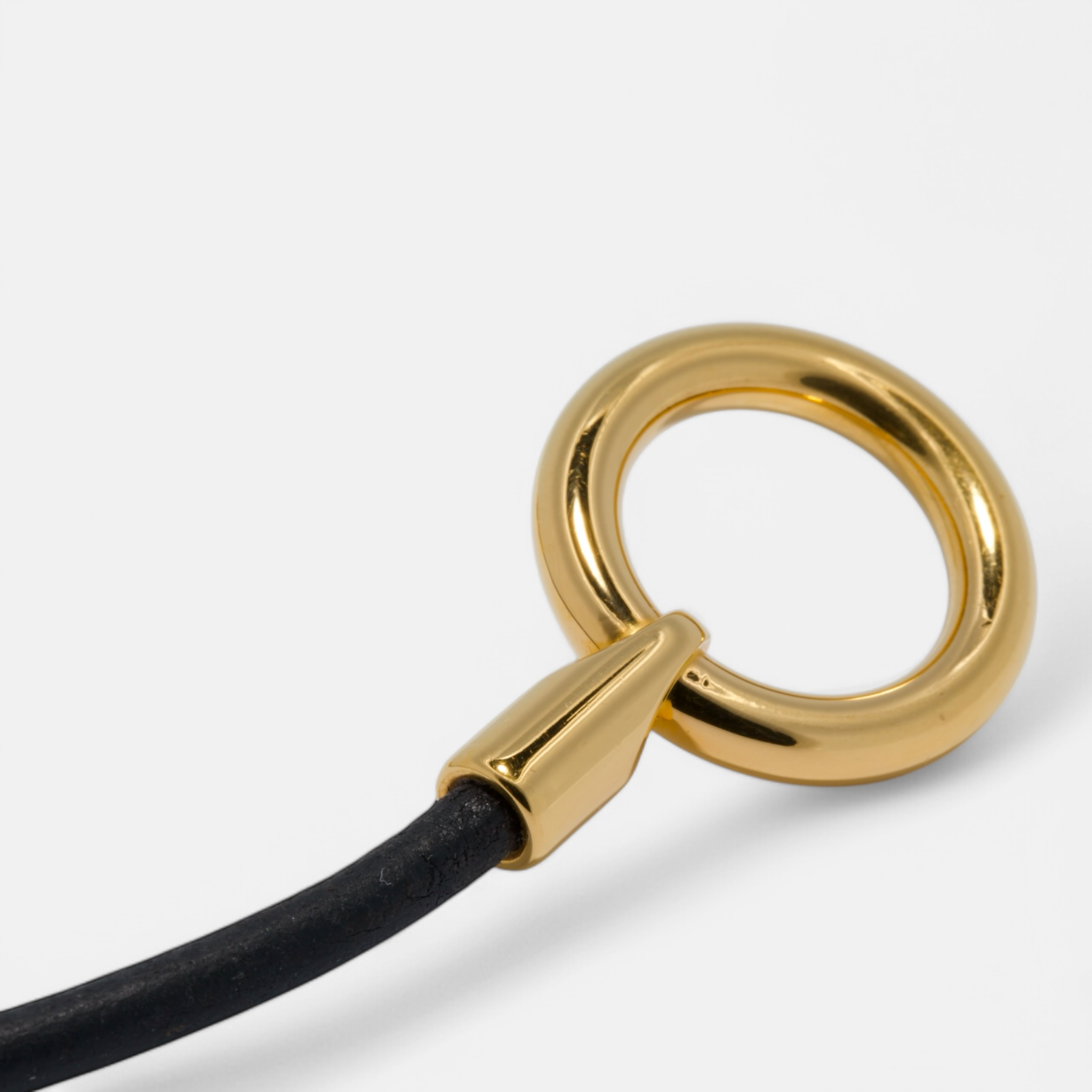 Hermès Leather and Gold-Plated Toggle Bracelet