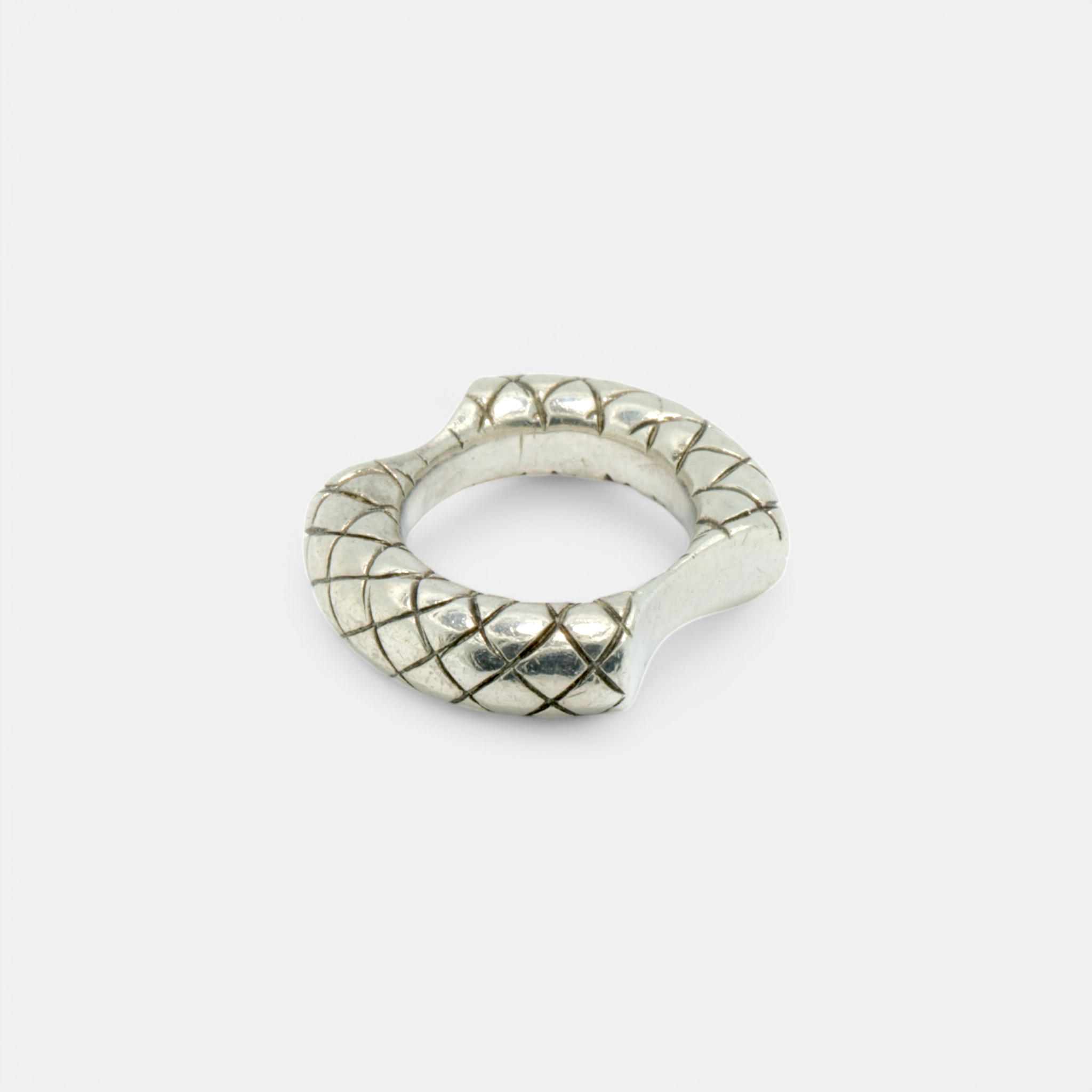 Bottega Veneta Sculpted Intrecciato Sterling Silver Ring