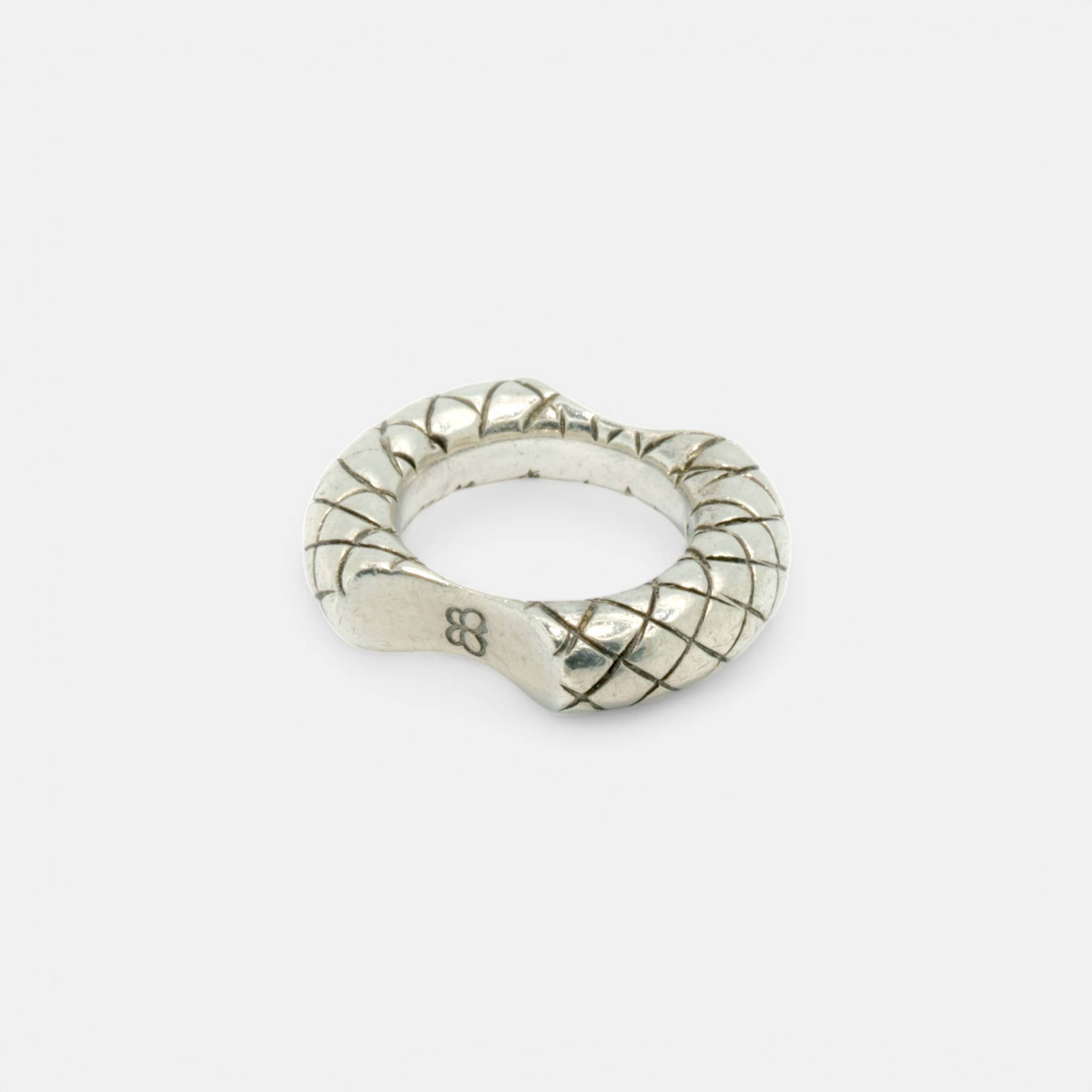 Bottega Veneta Sculpted Intrecciato Sterling Silver Ring