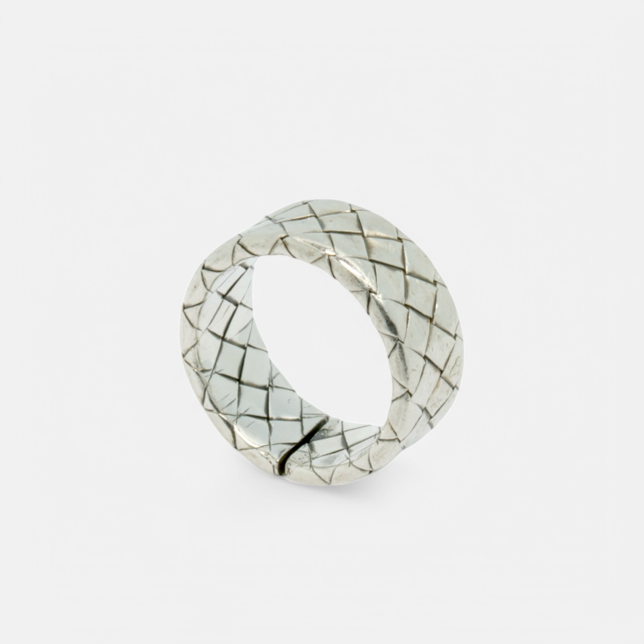 Bottega Veneta Intrecciato Sterling Silver Band Ring
