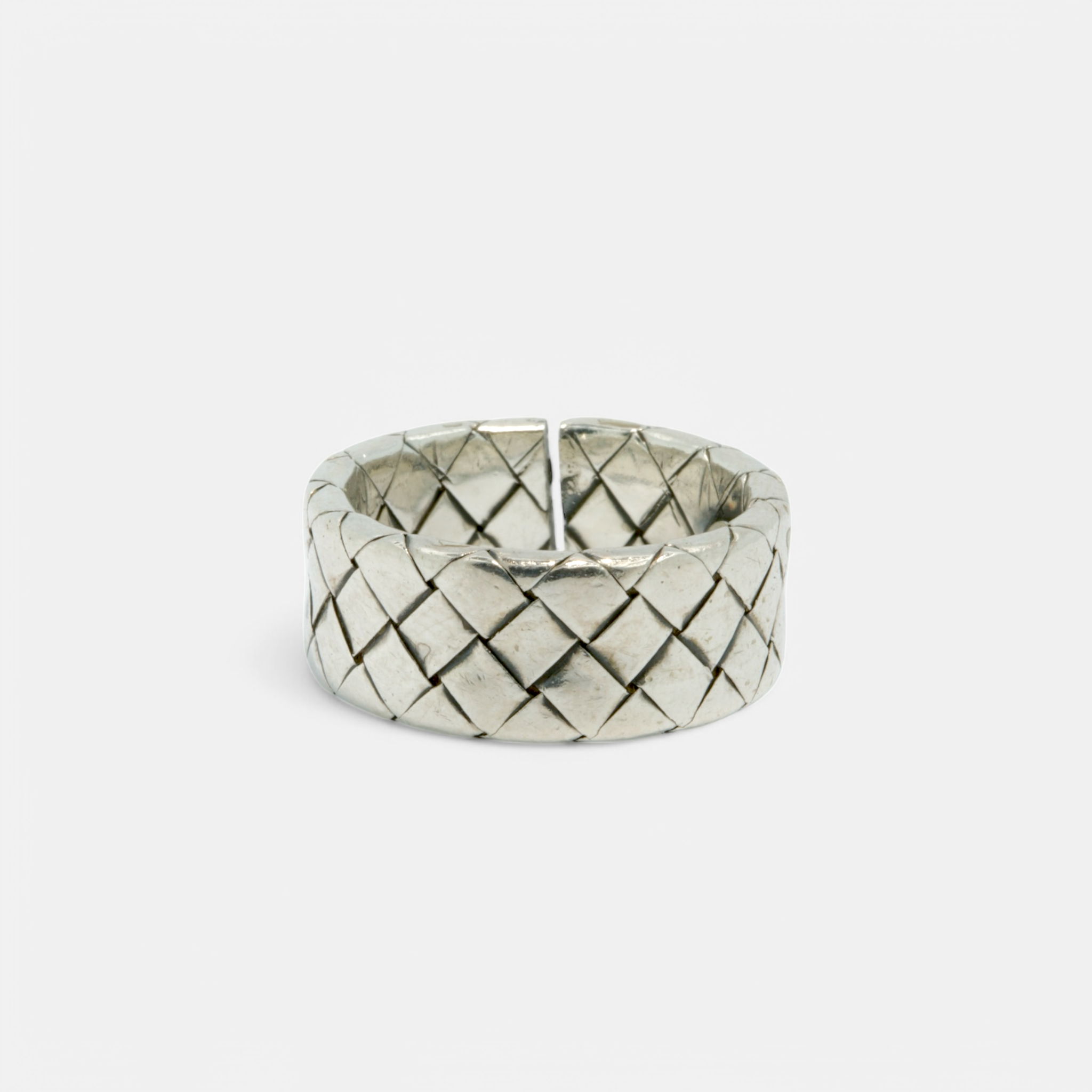 Bottega Veneta Intrecciato Sterling Silver Band Ring