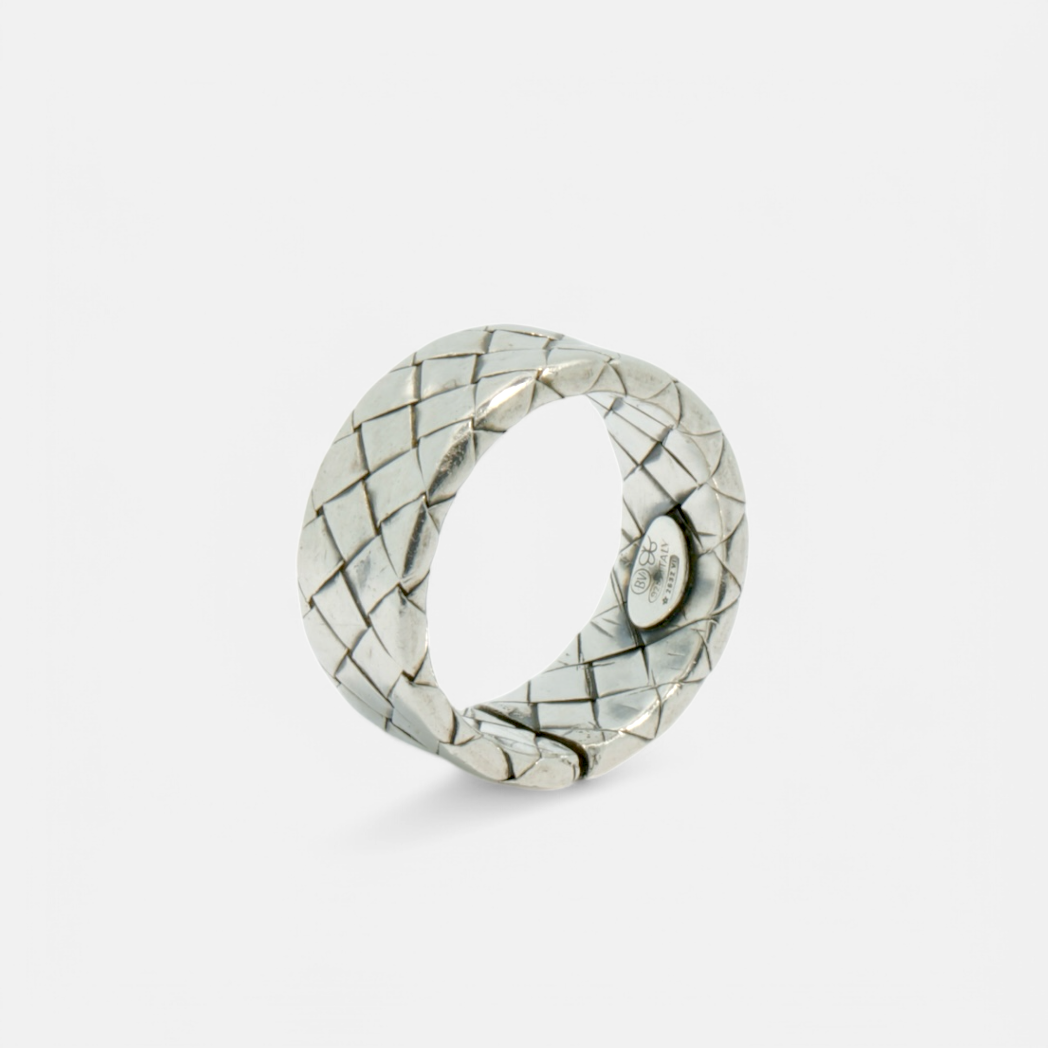 Bottega Veneta Intrecciato Sterling Silver Band Ring