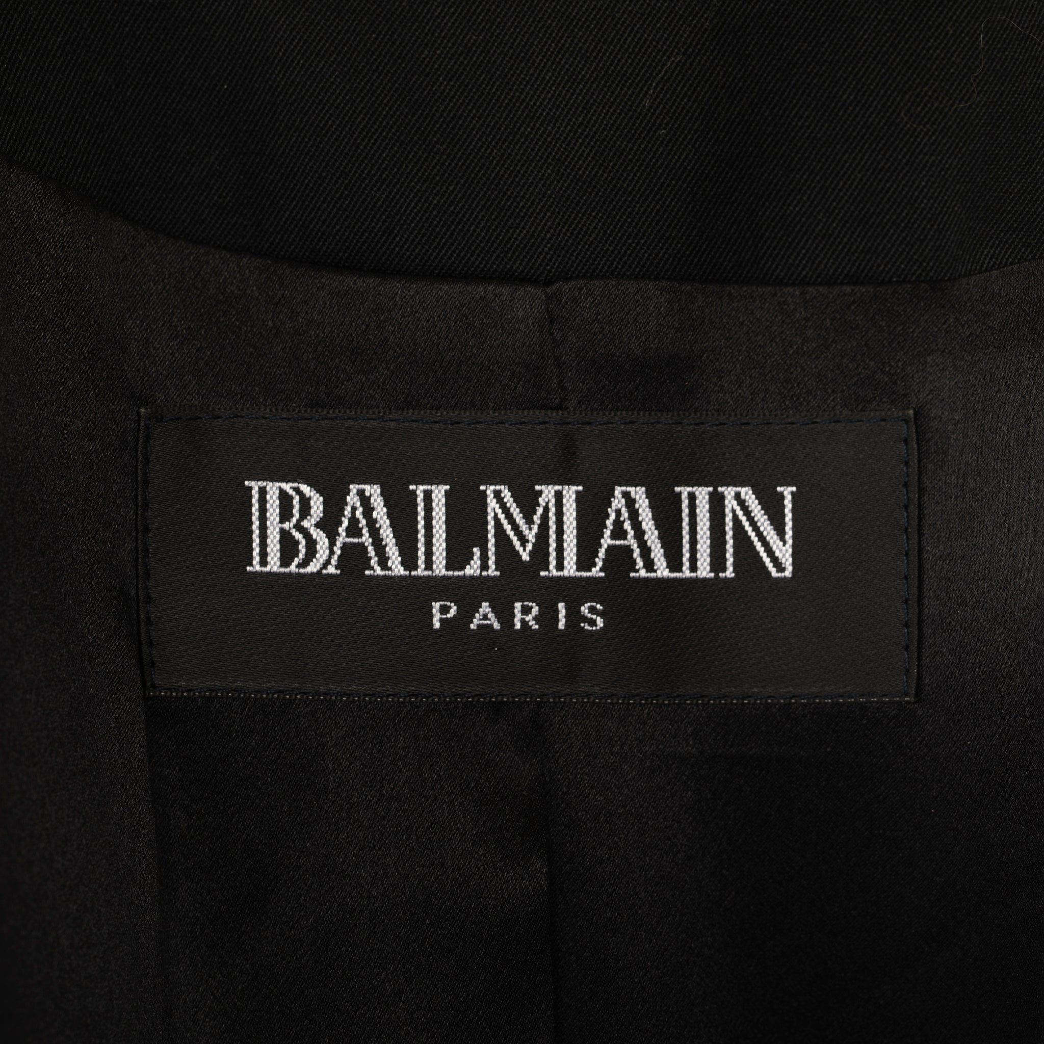Balmain Black Wool Military Tailcoat Jacket with Epaulettes & Medallion Badges – FR 40
