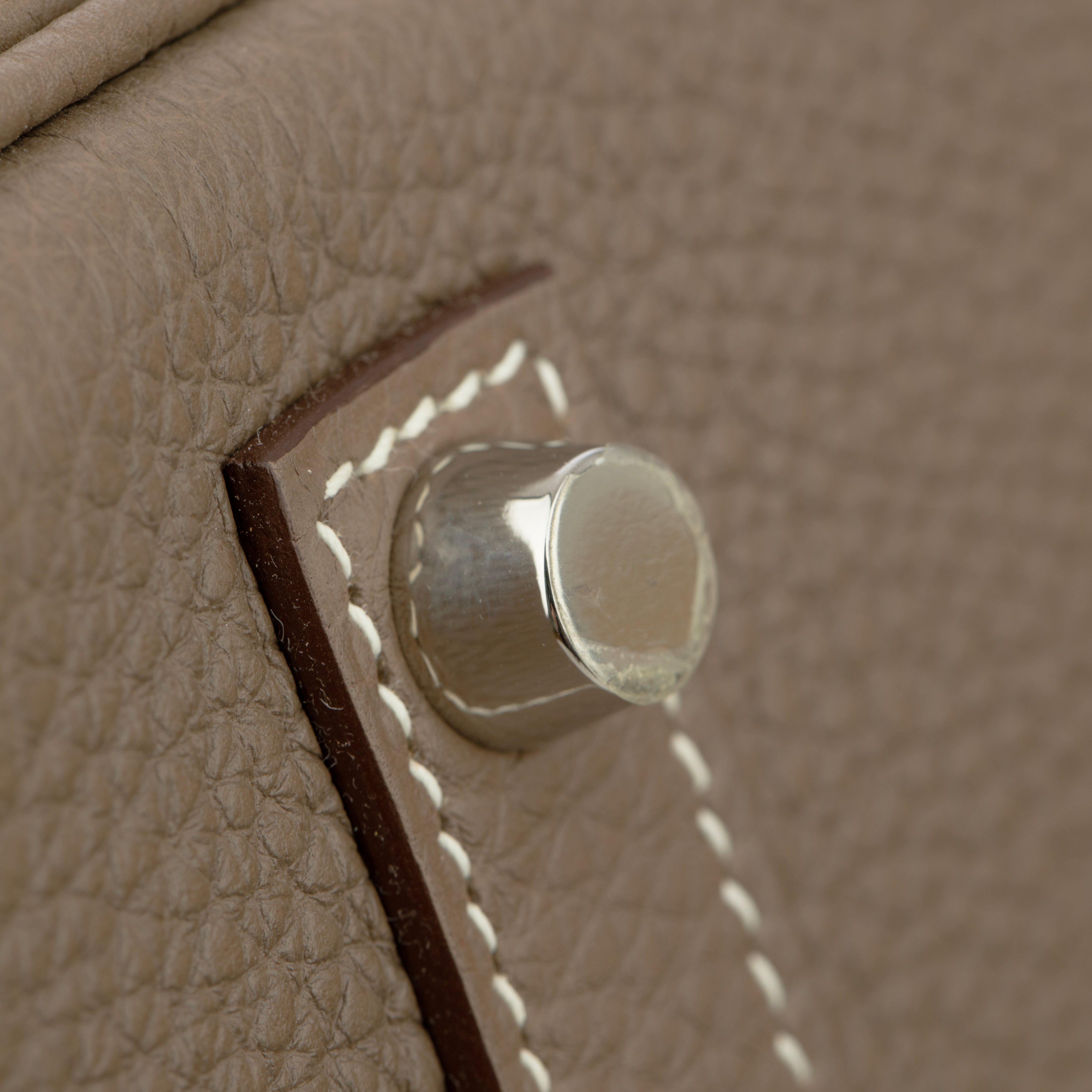 Hermes Birkin 35cm Etoupe Togo Leather Palladium Hardware