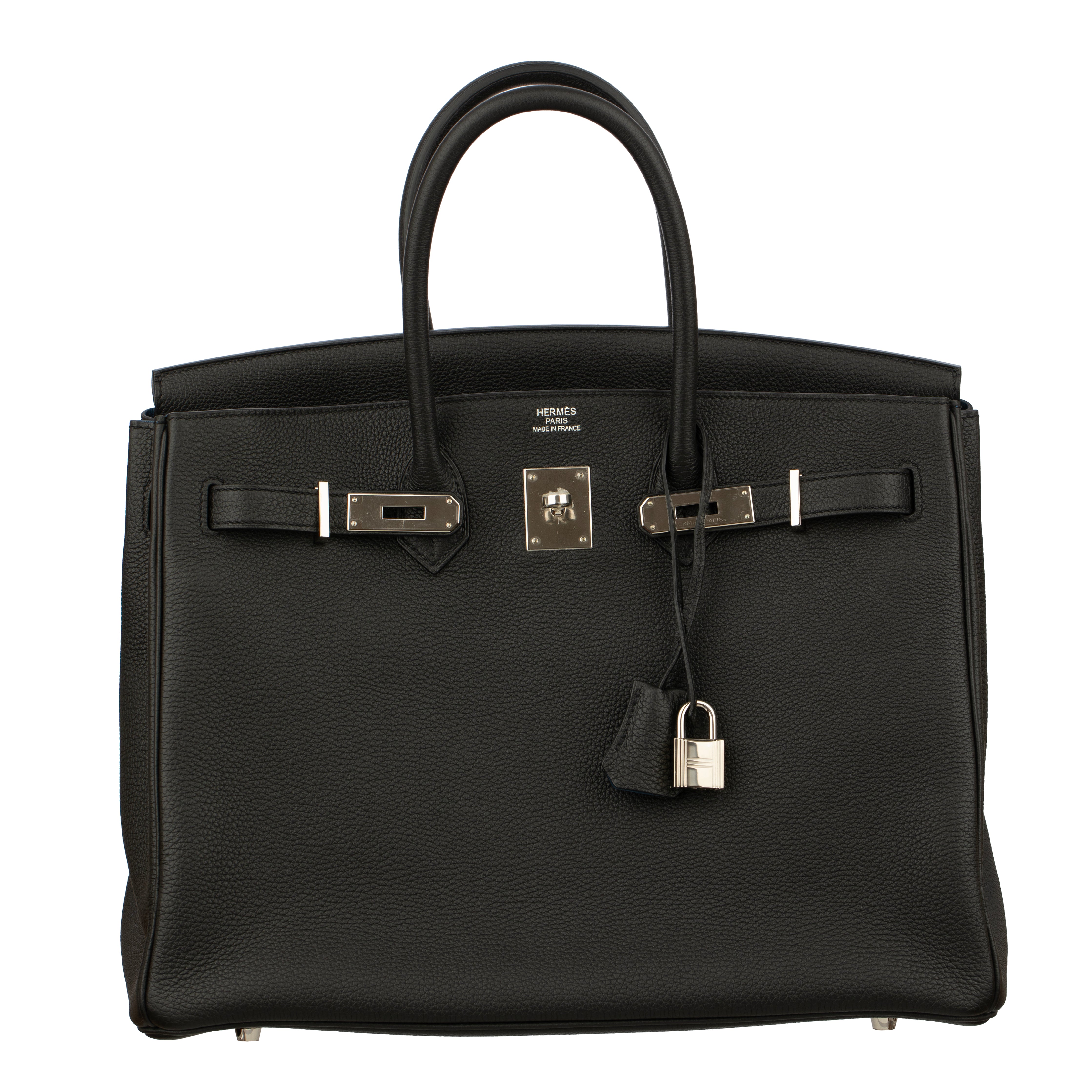 Hermes Birkin 35cm Verso Black and Blue Agate Togo Leather Palladium Hardware