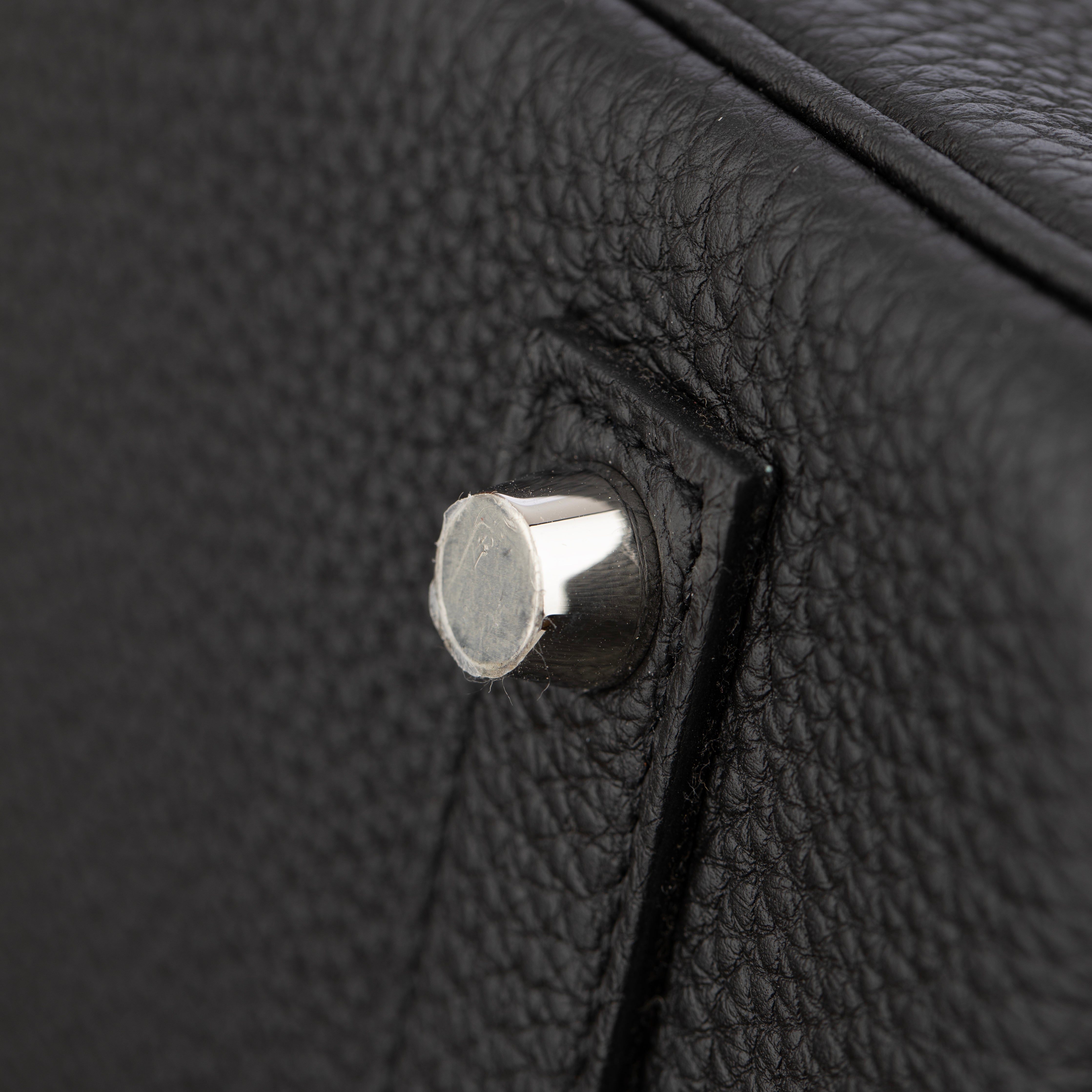 Hermes Birkin 35cm Verso Black and Blue Agate Togo Leather Palladium Hardware