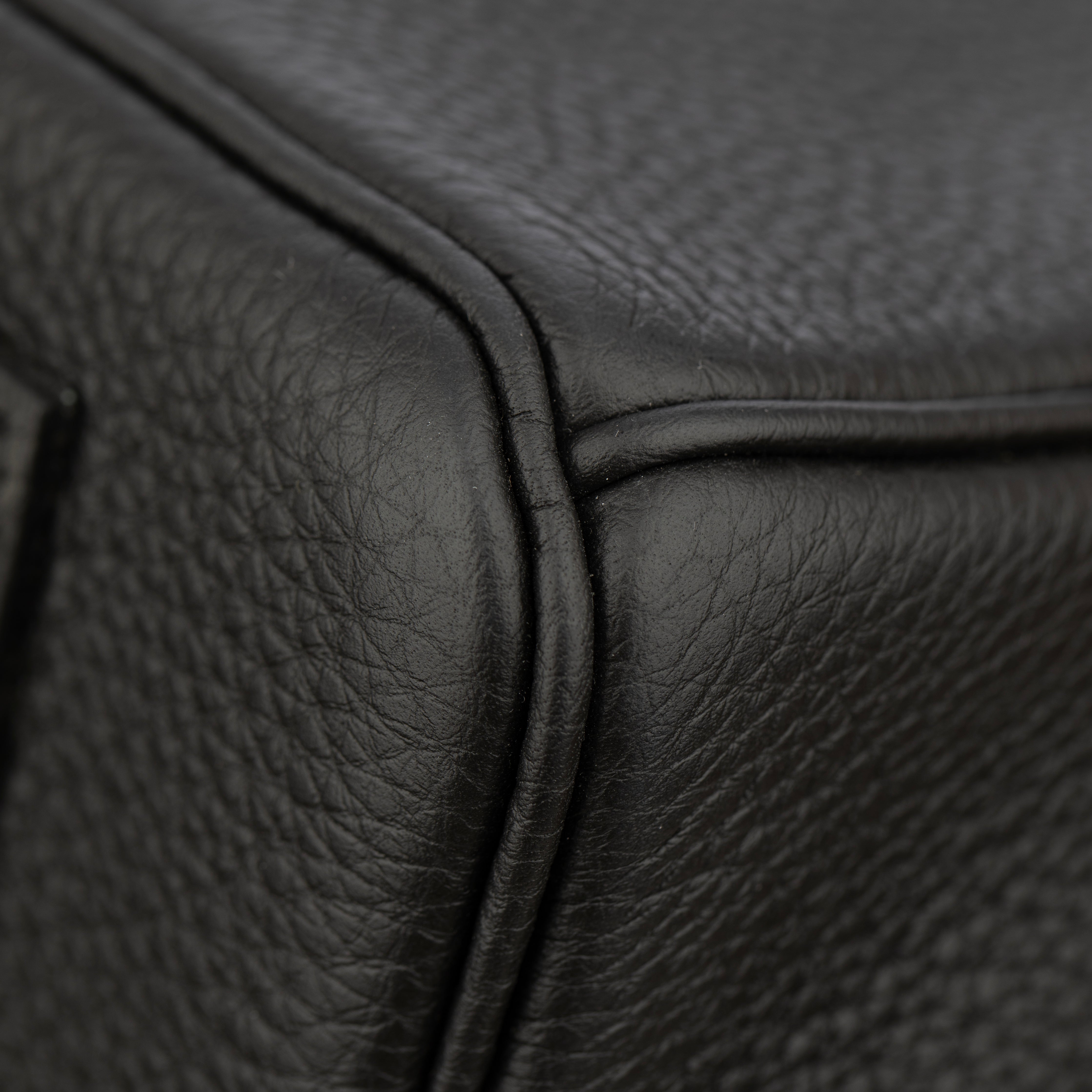 Hermes Birkin 35cm Verso Black and Blue Agate Togo Leather Palladium Hardware