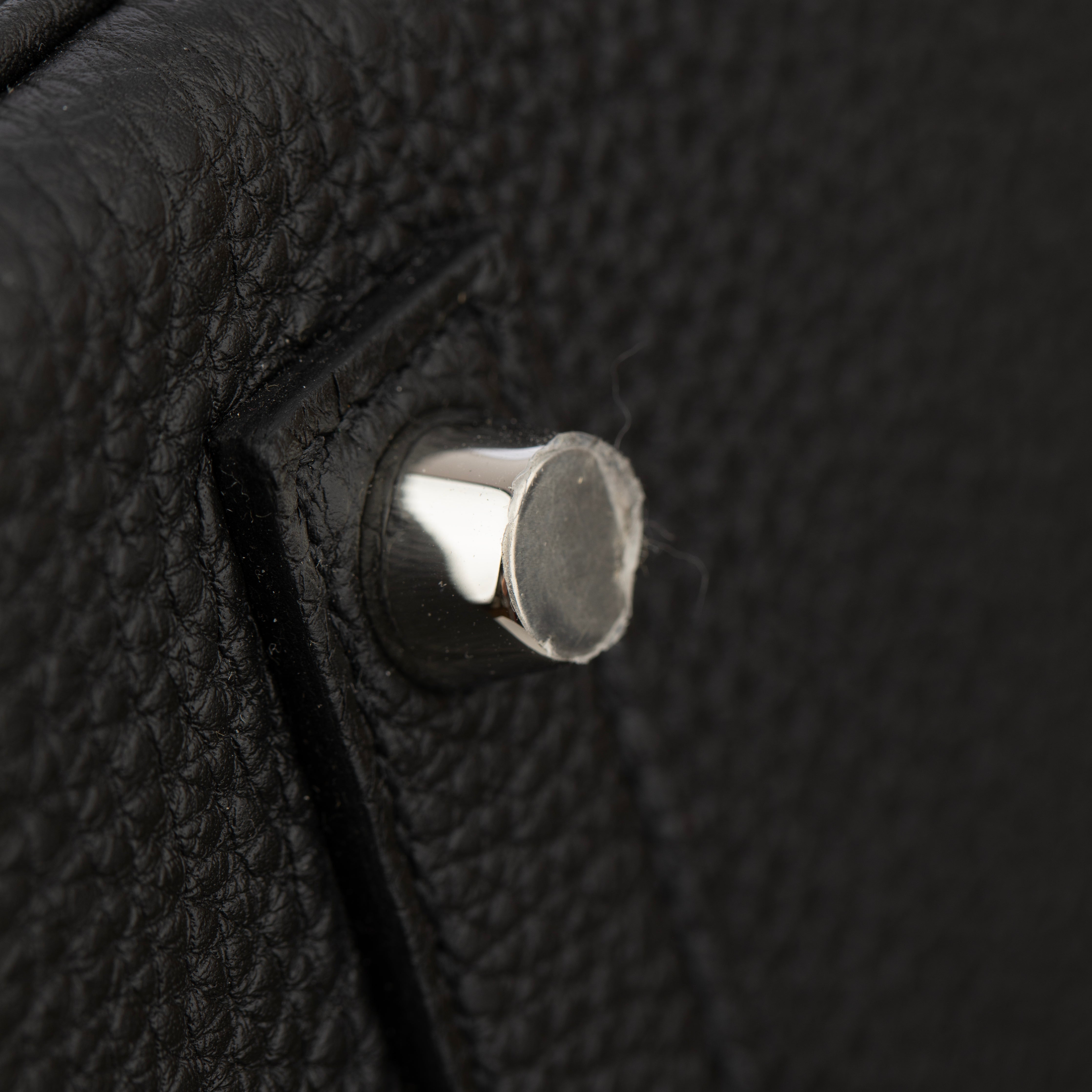 Hermes Birkin 35cm Verso Black and Blue Agate Togo Leather Palladium Hardware