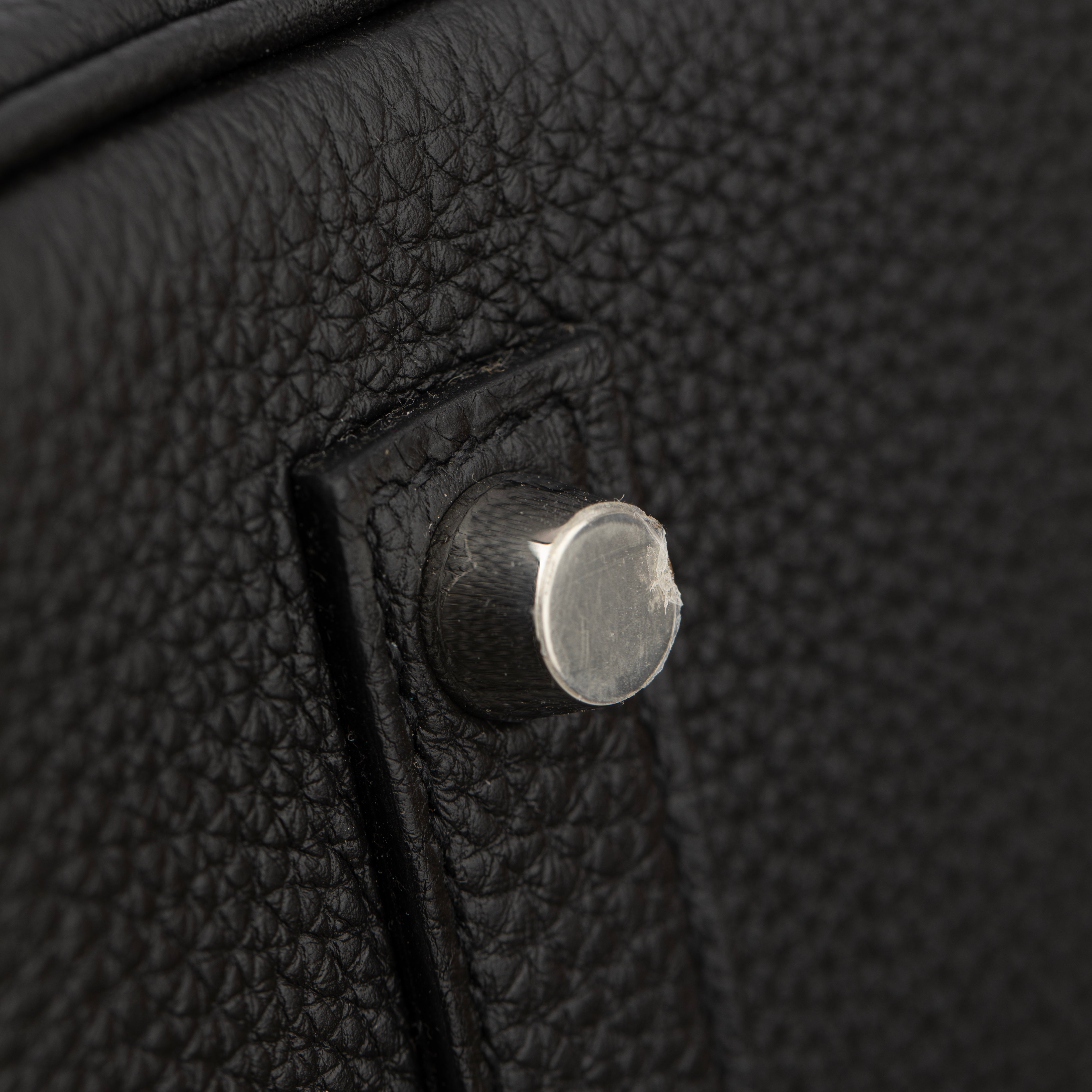 Hermes Birkin 35cm Verso Black and Blue Agate Togo Leather Palladium Hardware