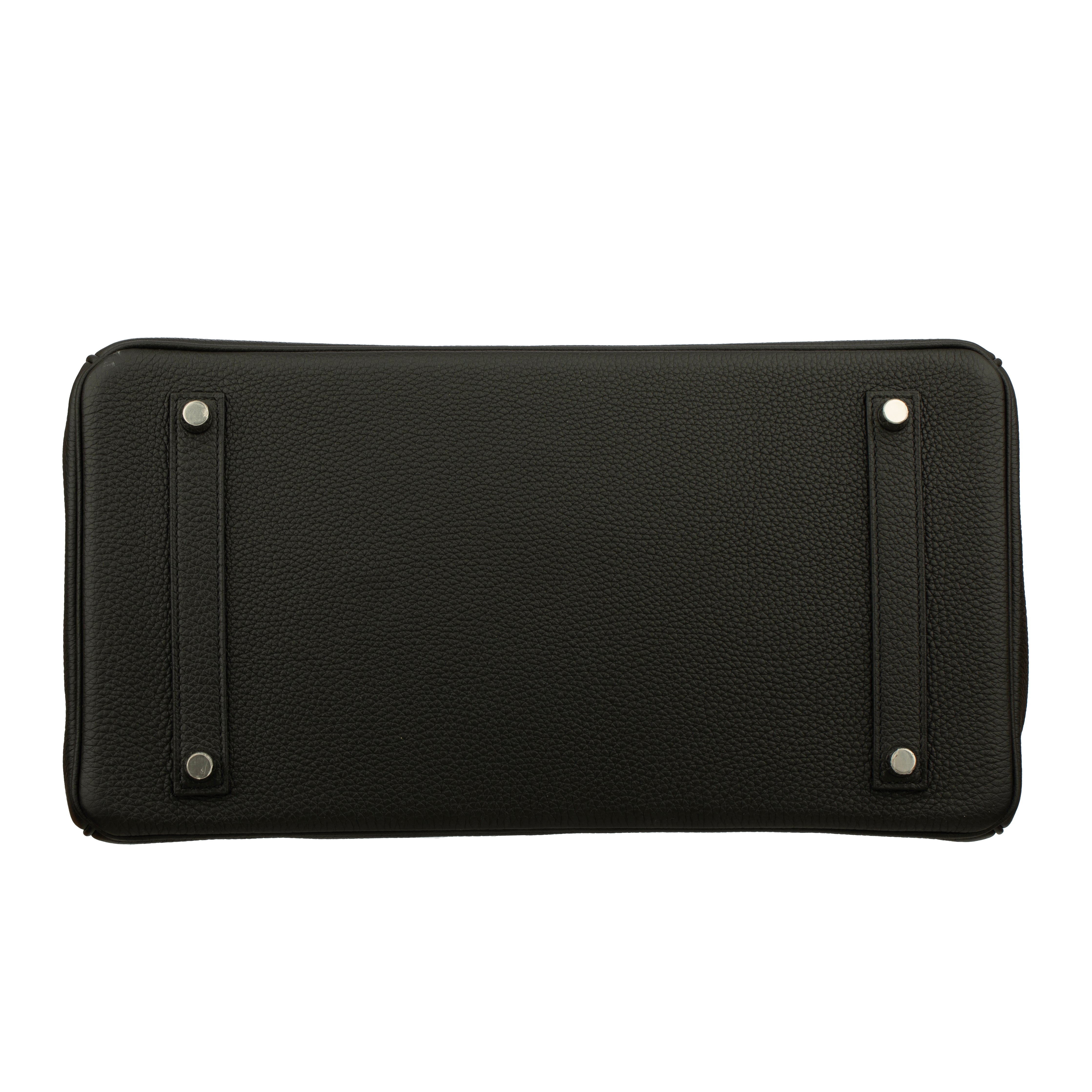 Hermes Birkin 35cm Verso Black and Blue Agate Togo Leather Palladium Hardware