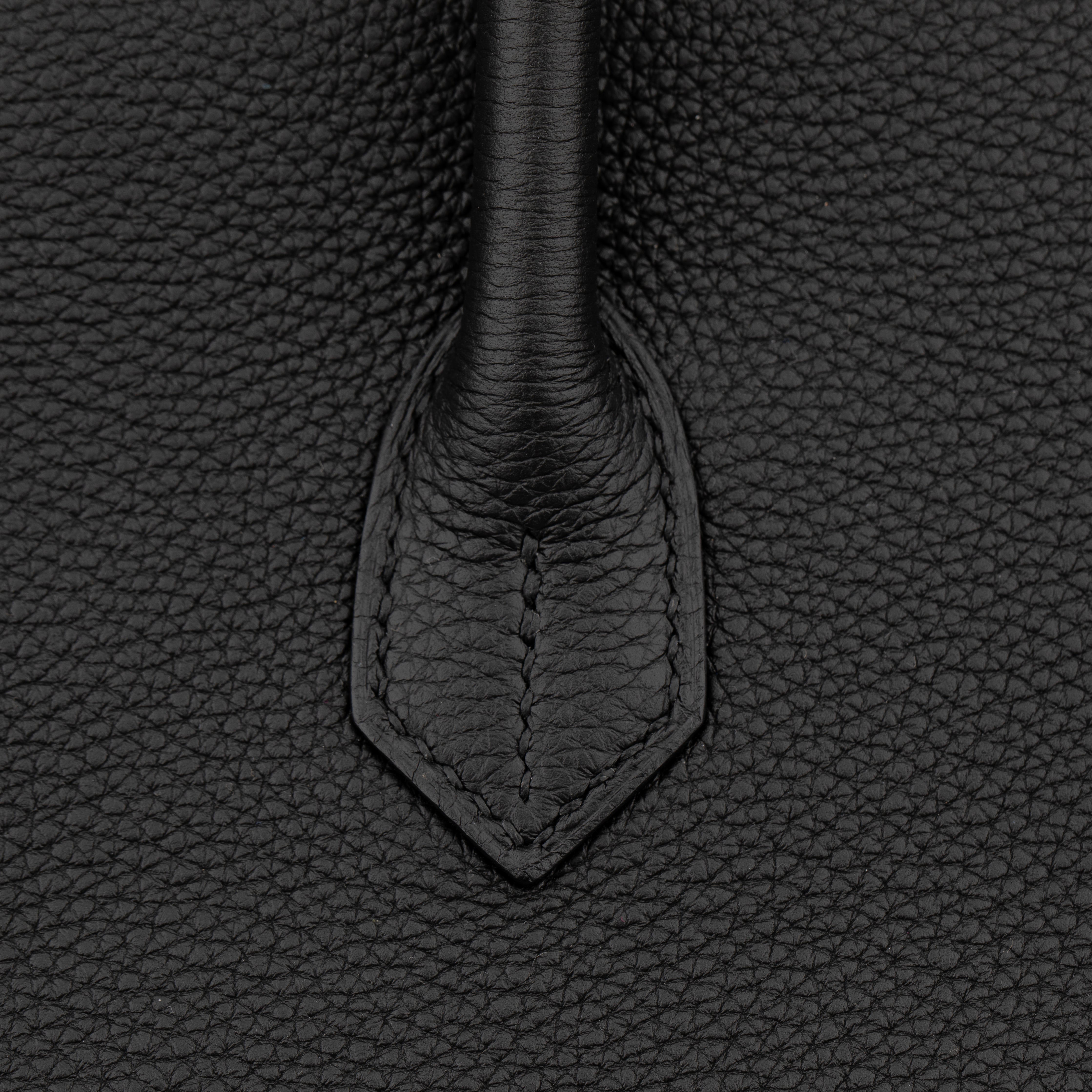 Hermes Birkin 35cm Verso Black and Blue Agate Togo Leather Palladium Hardware