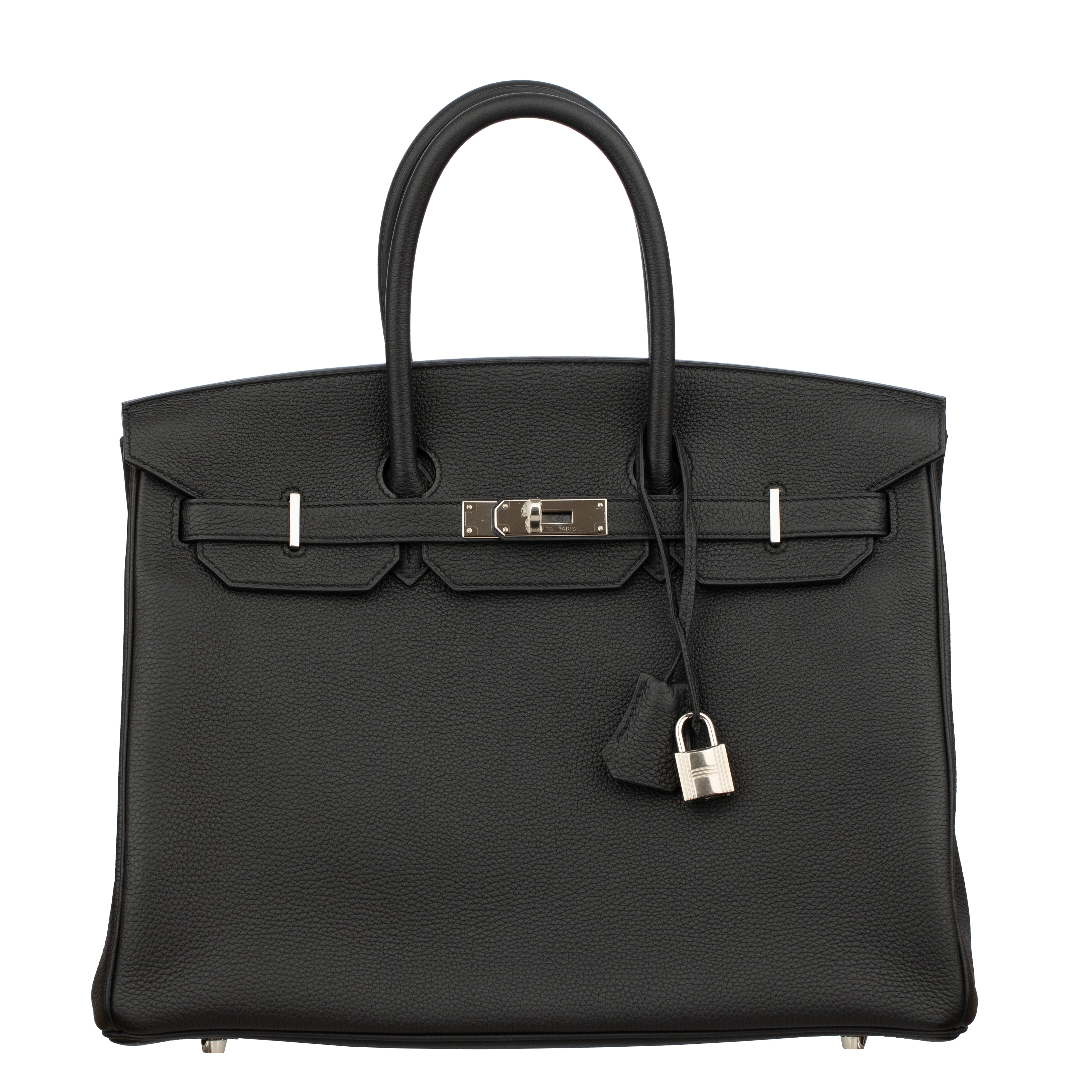 Hermes Birkin 35cm Verso Black and Blue Agate Togo Leather Palladium Hardware