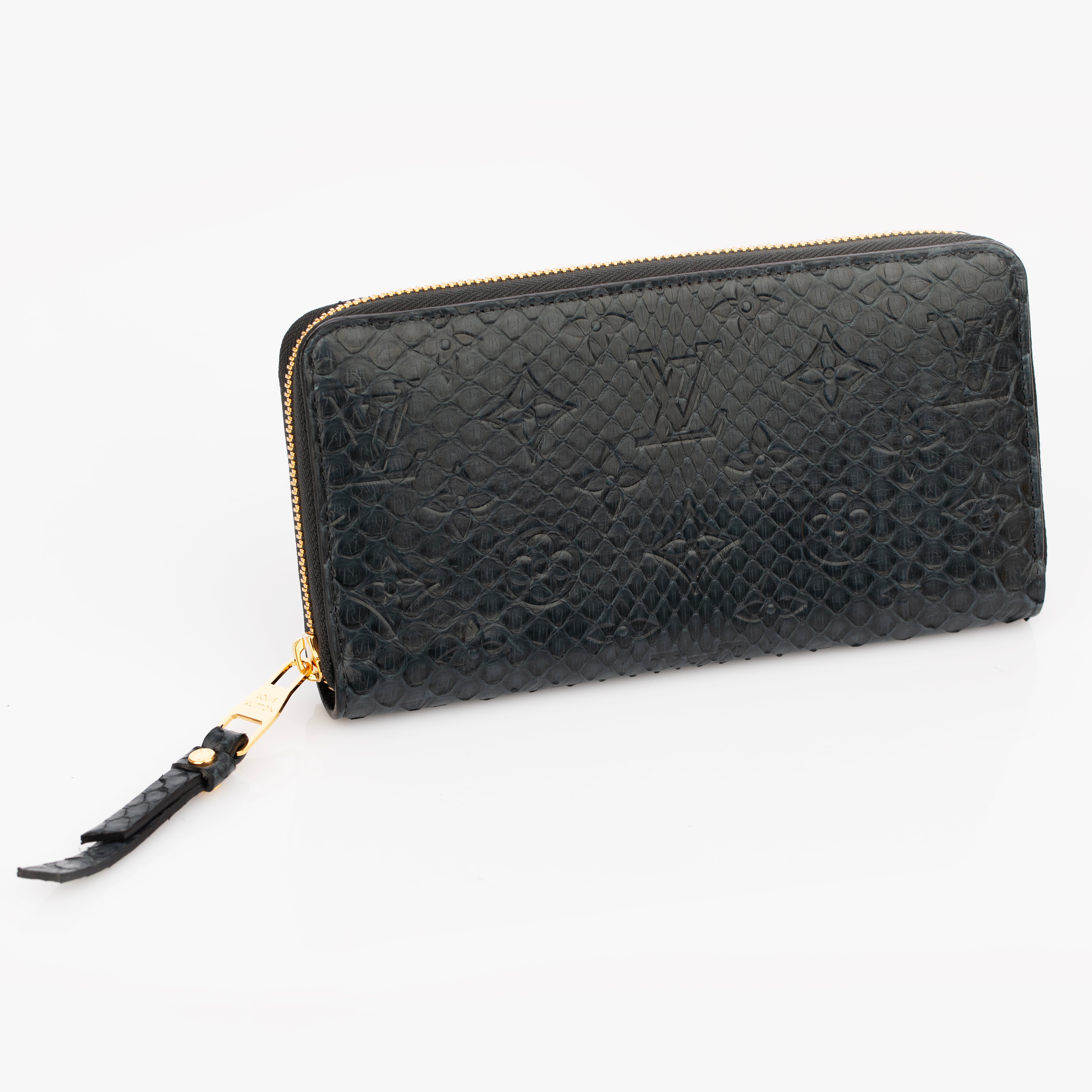 Louis Vuitton Dark Blue Python Zippy Wallet