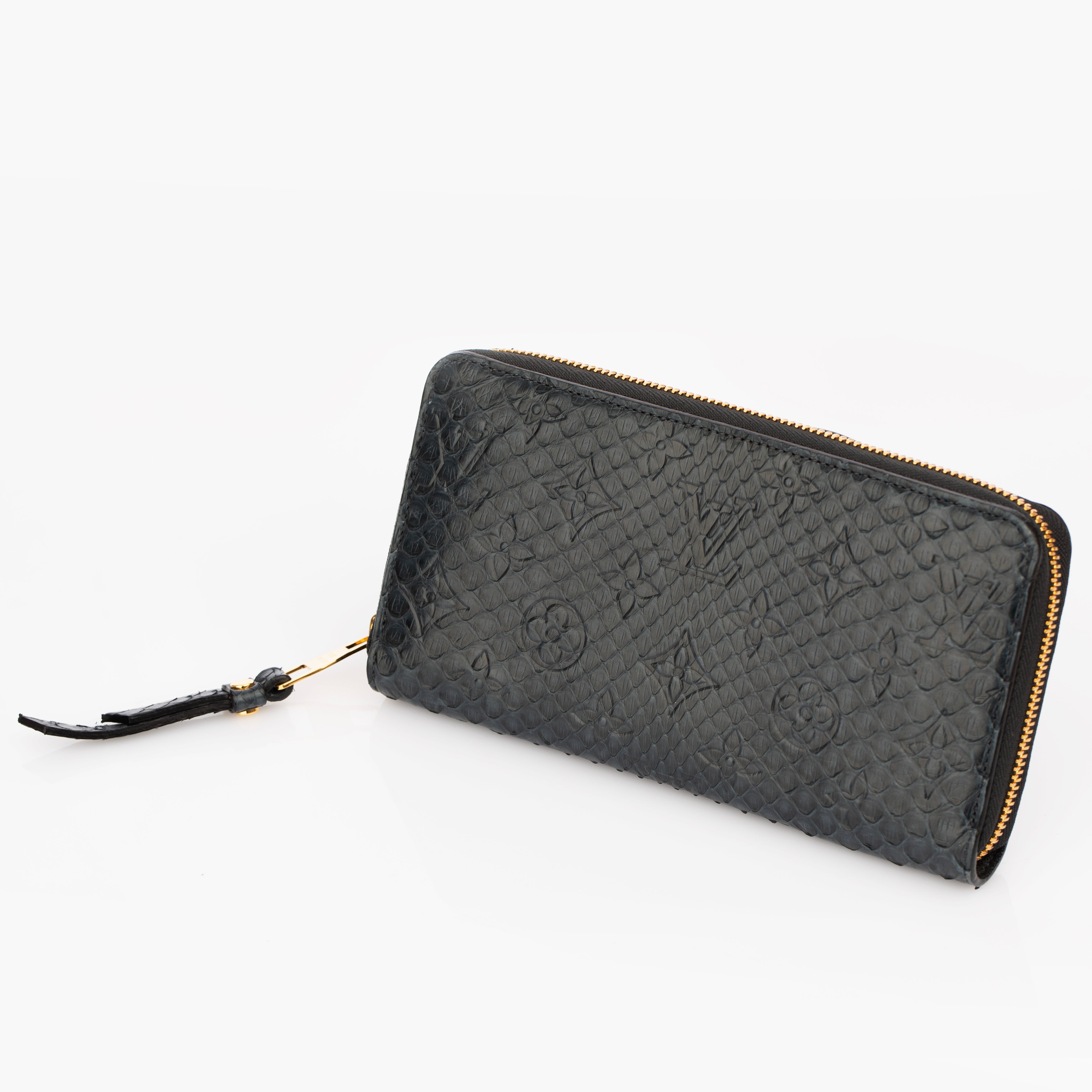 Louis Vuitton Dark Blue Python Zippy Wallet