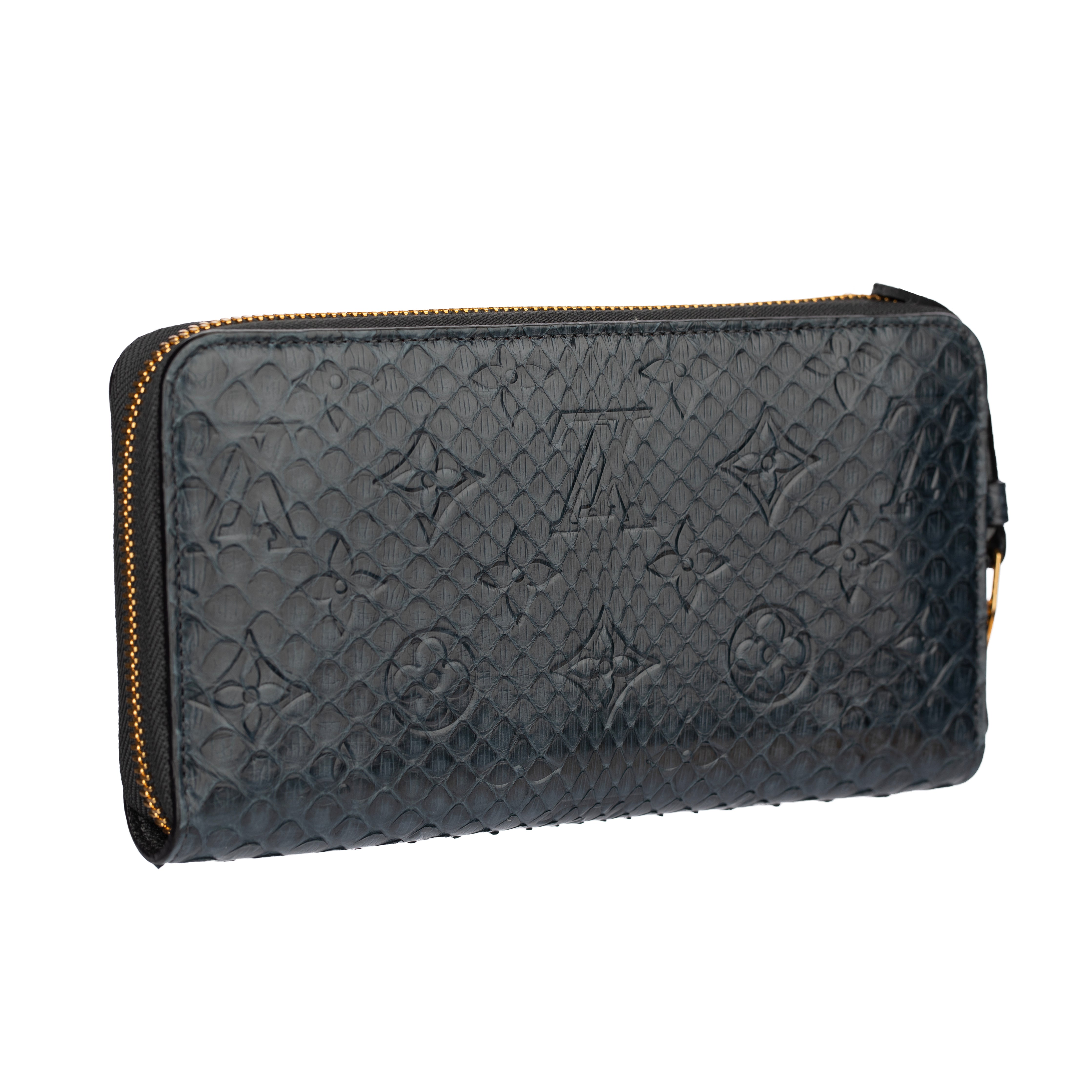 Louis Vuitton Dark Blue Python Zippy Wallet