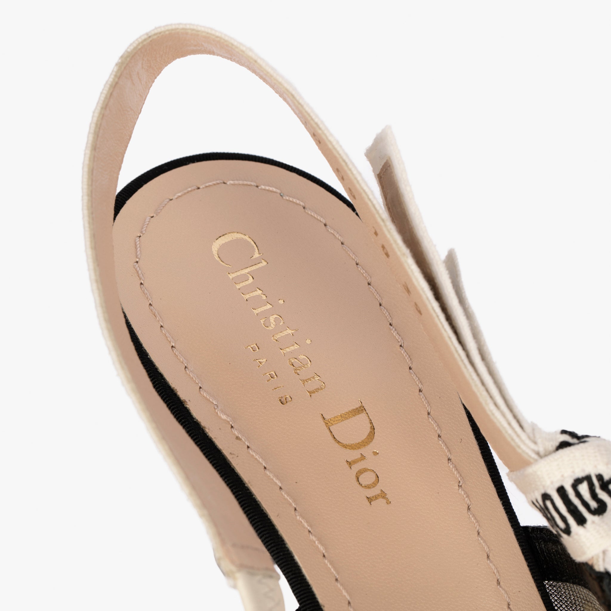 Christian Dior J’Adior Slingback Embroidered Mesh Kitten Heels – Size | 39 FR