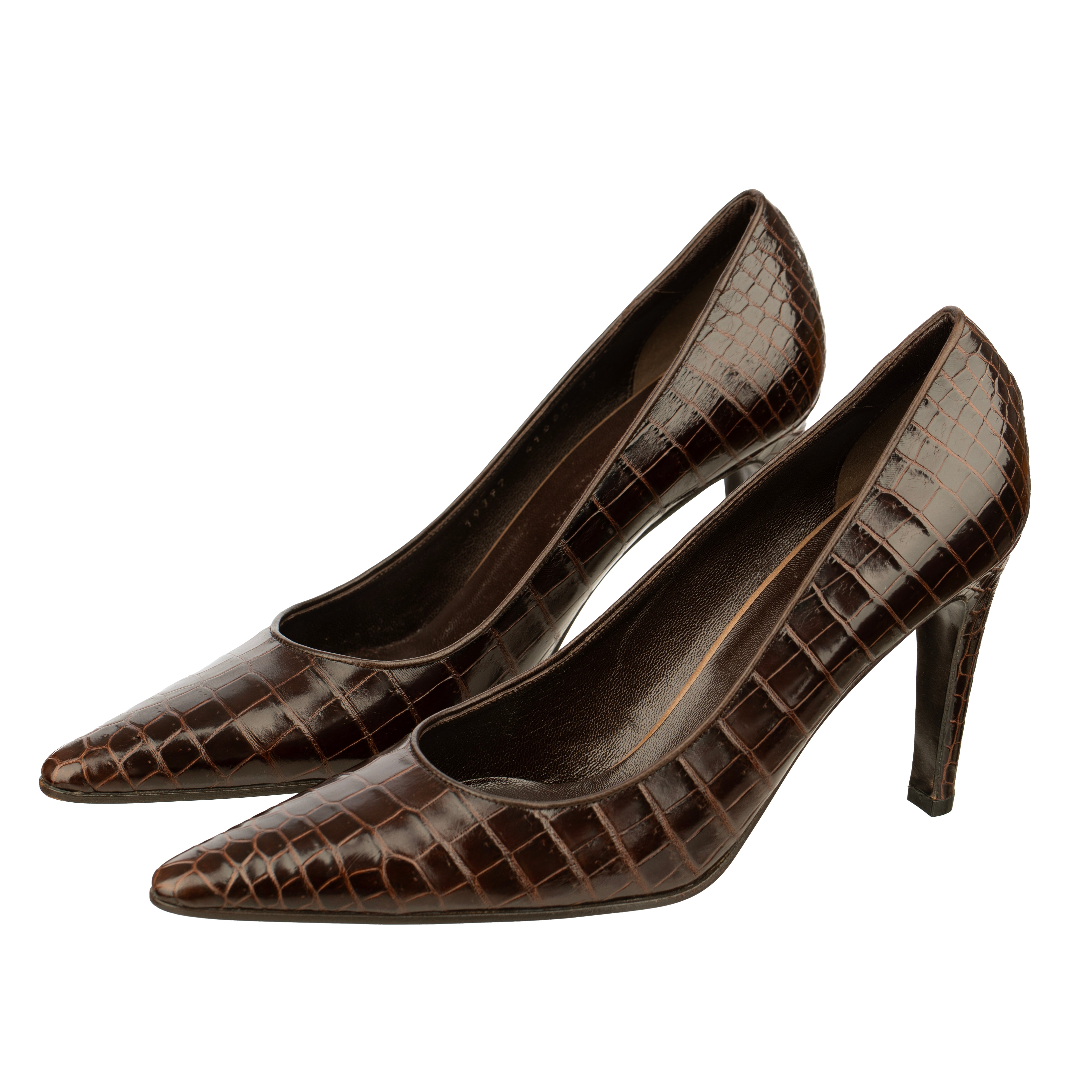 Bottega Veneta Brown Crocodile Leather Pumps - Size | 39